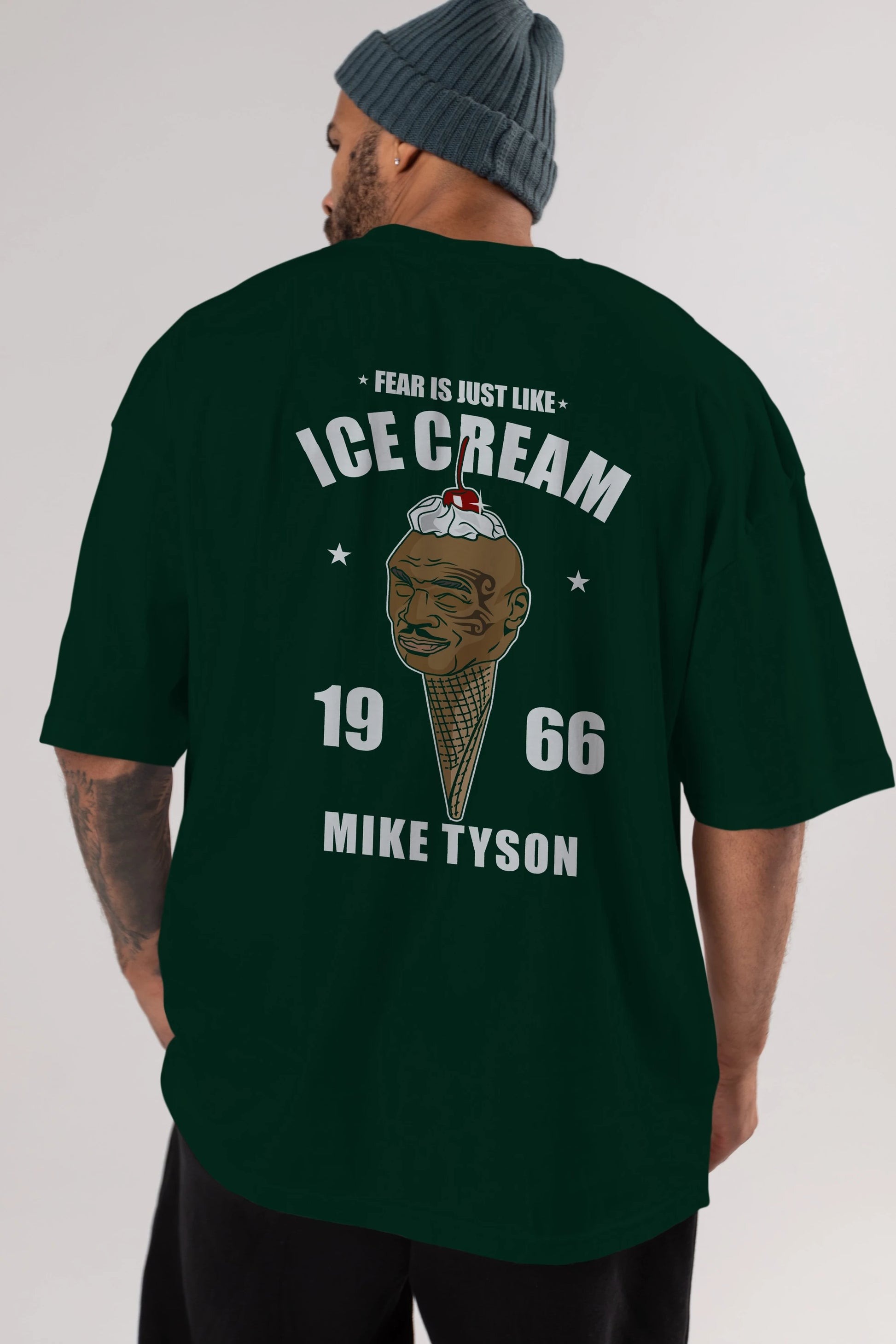 Tyson Ice Cream Arka Baskılı Oversize t-shirt Erkek Kadın Unisex %100 Pamuk tişort