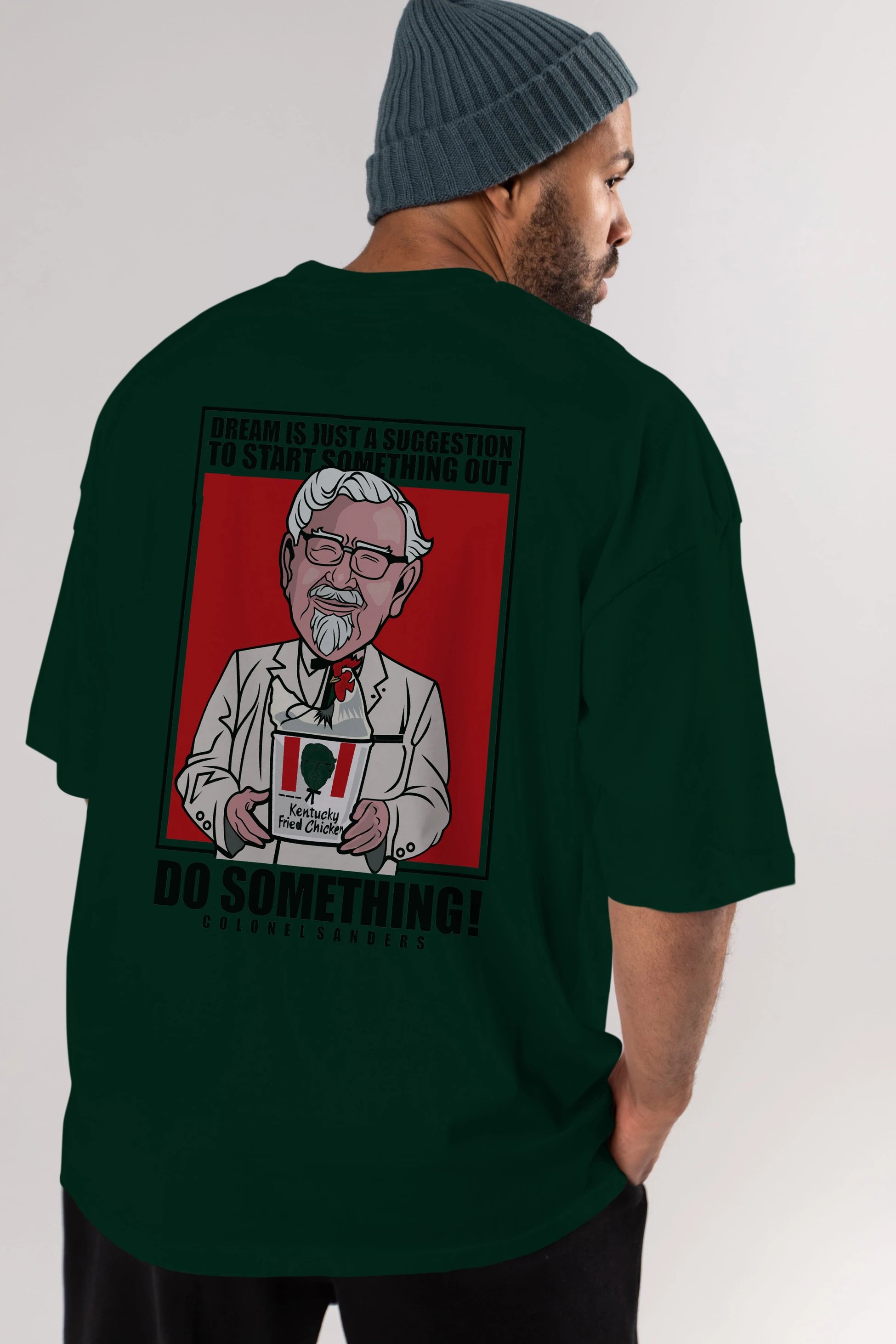 Colonel Sanders Arka Baskılı Oversize t-shirt Erkek Kadın Unisex %100 Pamuk tişort