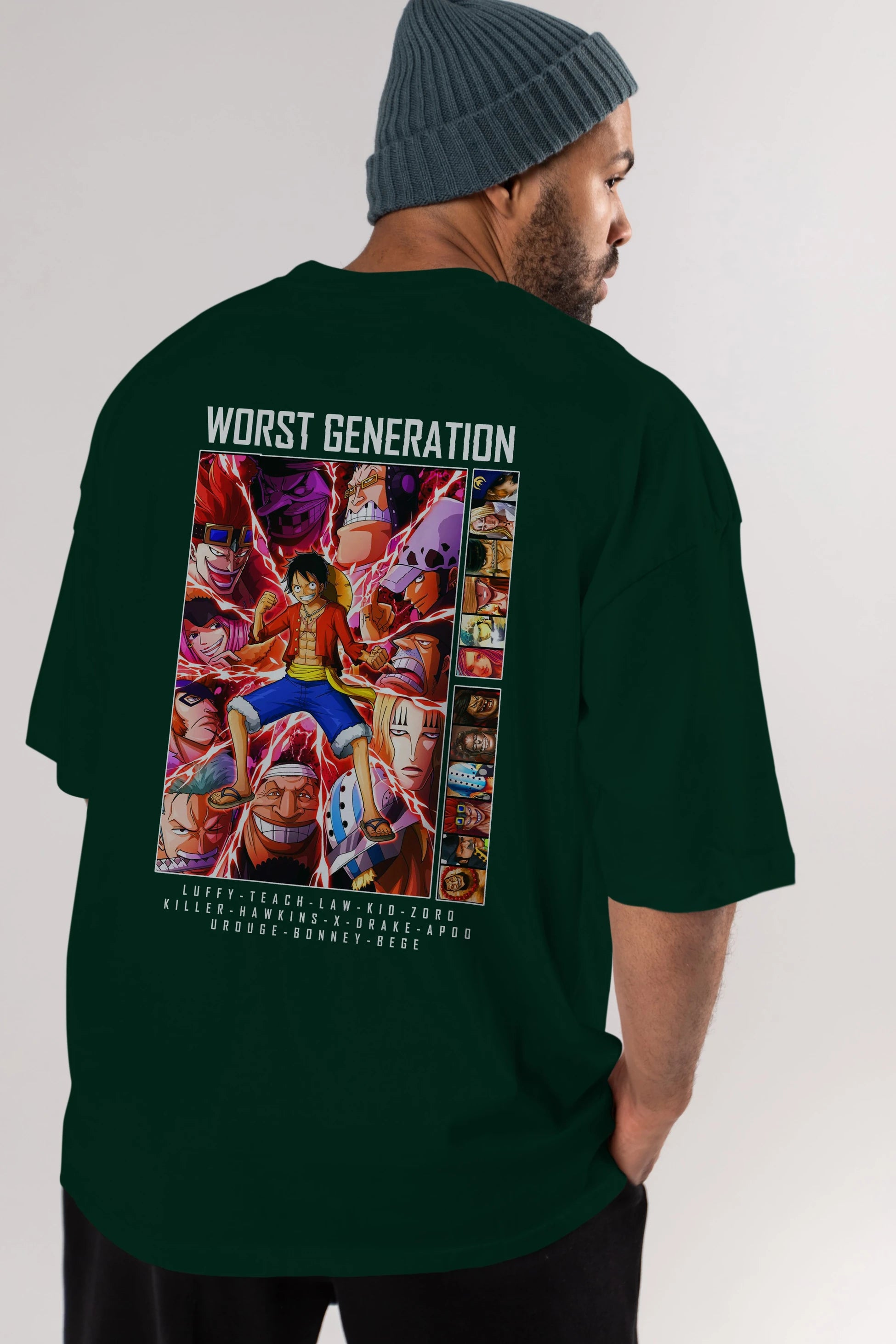 Worst Generation Anime Arka Baskılı Oversize t-shirt Erkek Kadın Unisex %100 pamuk tişort