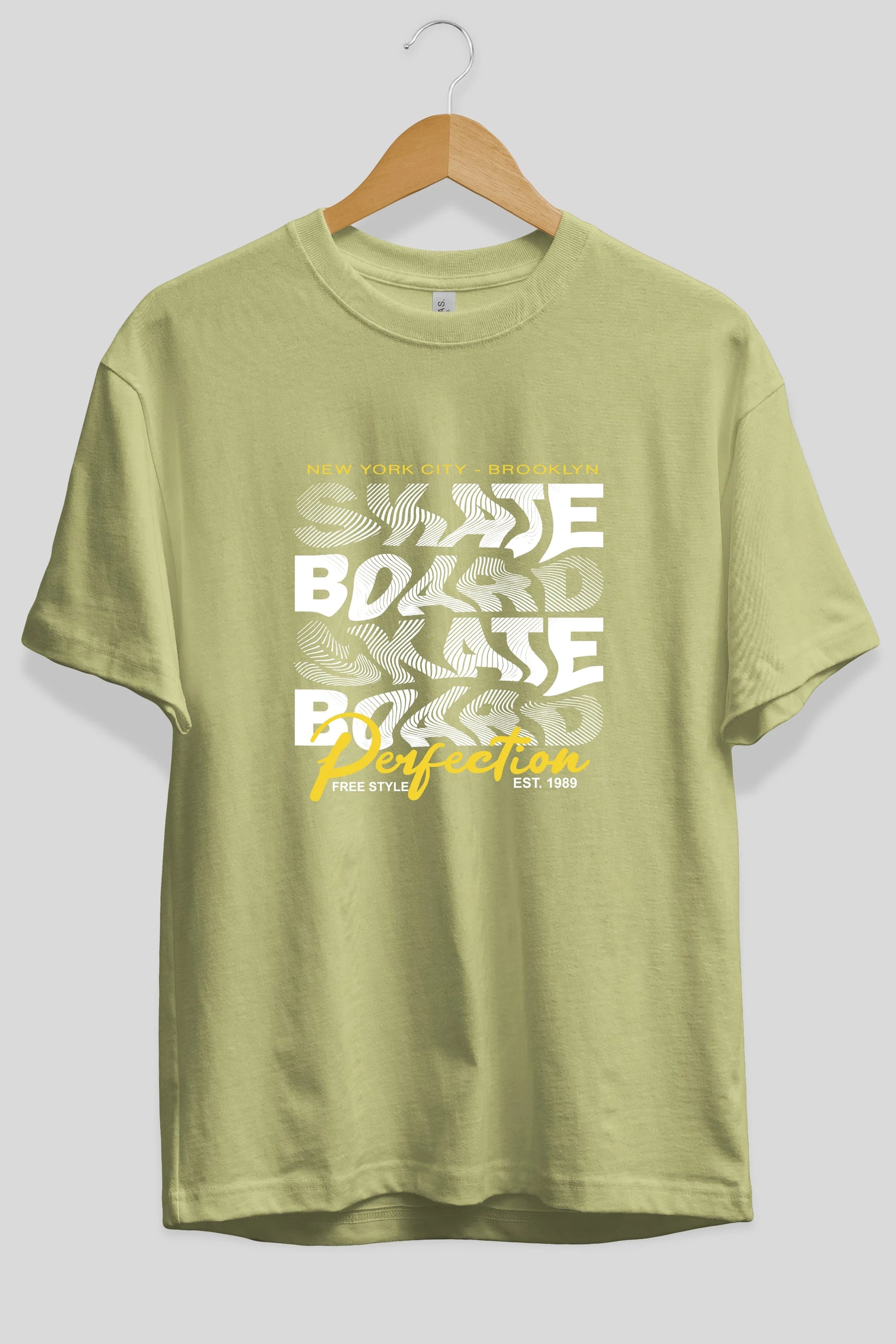 New York City and Brooklyn Ön Baskılı Oversize t-shirt Erkek Kadın Unisex