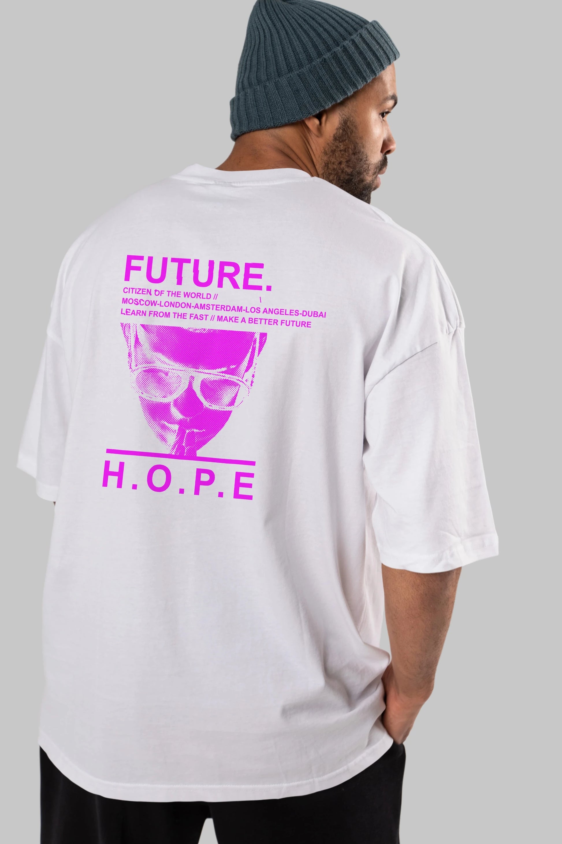 Future Hope Arka Baskılı Oversize t-shirt Erkek Kadın Unisex