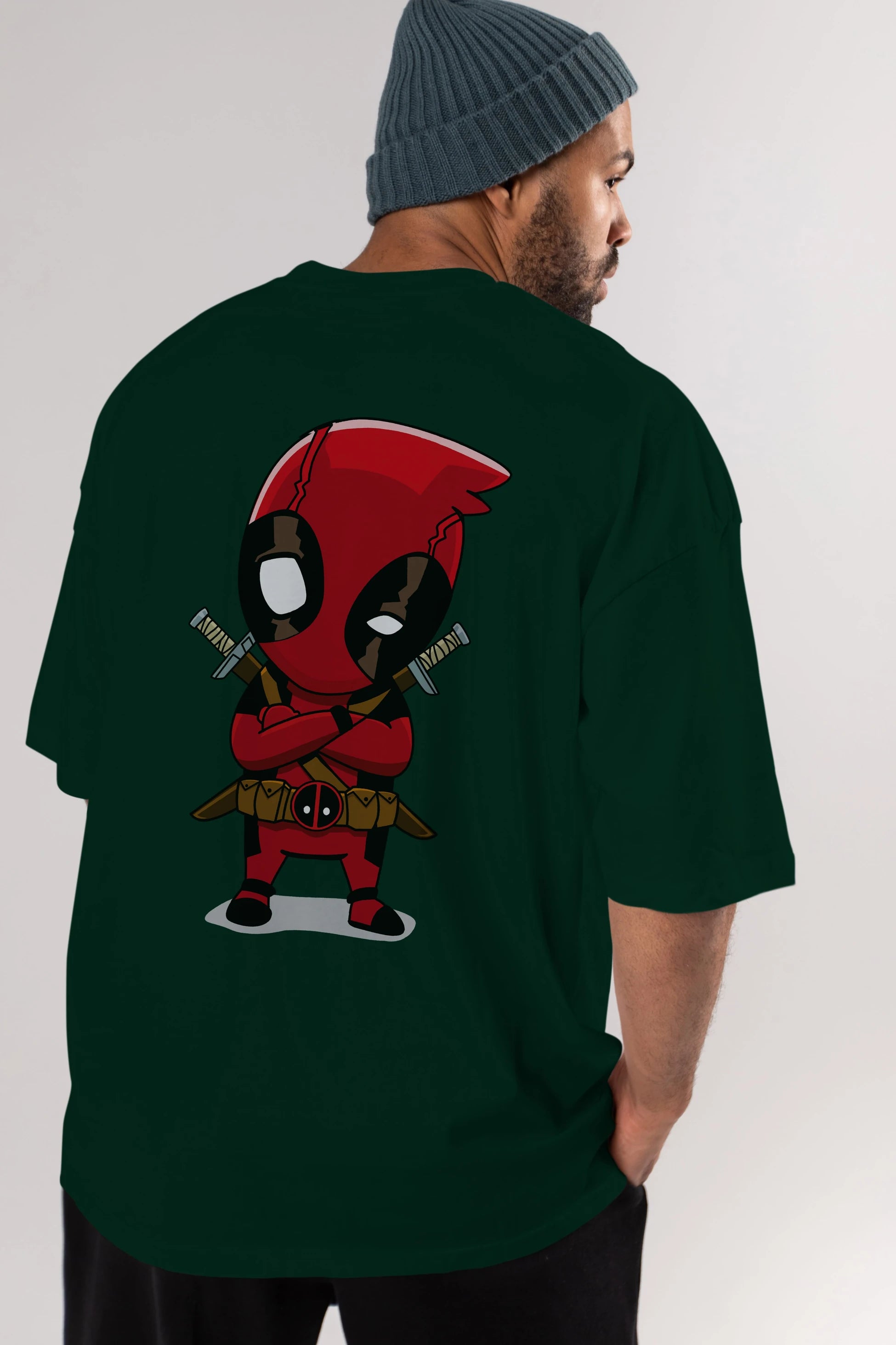 Deadpool (19) Arka Baskılı Oversize t-shirt Erkek Kadın Unisex %100 Pamuk Bisiklet Yaka tişort