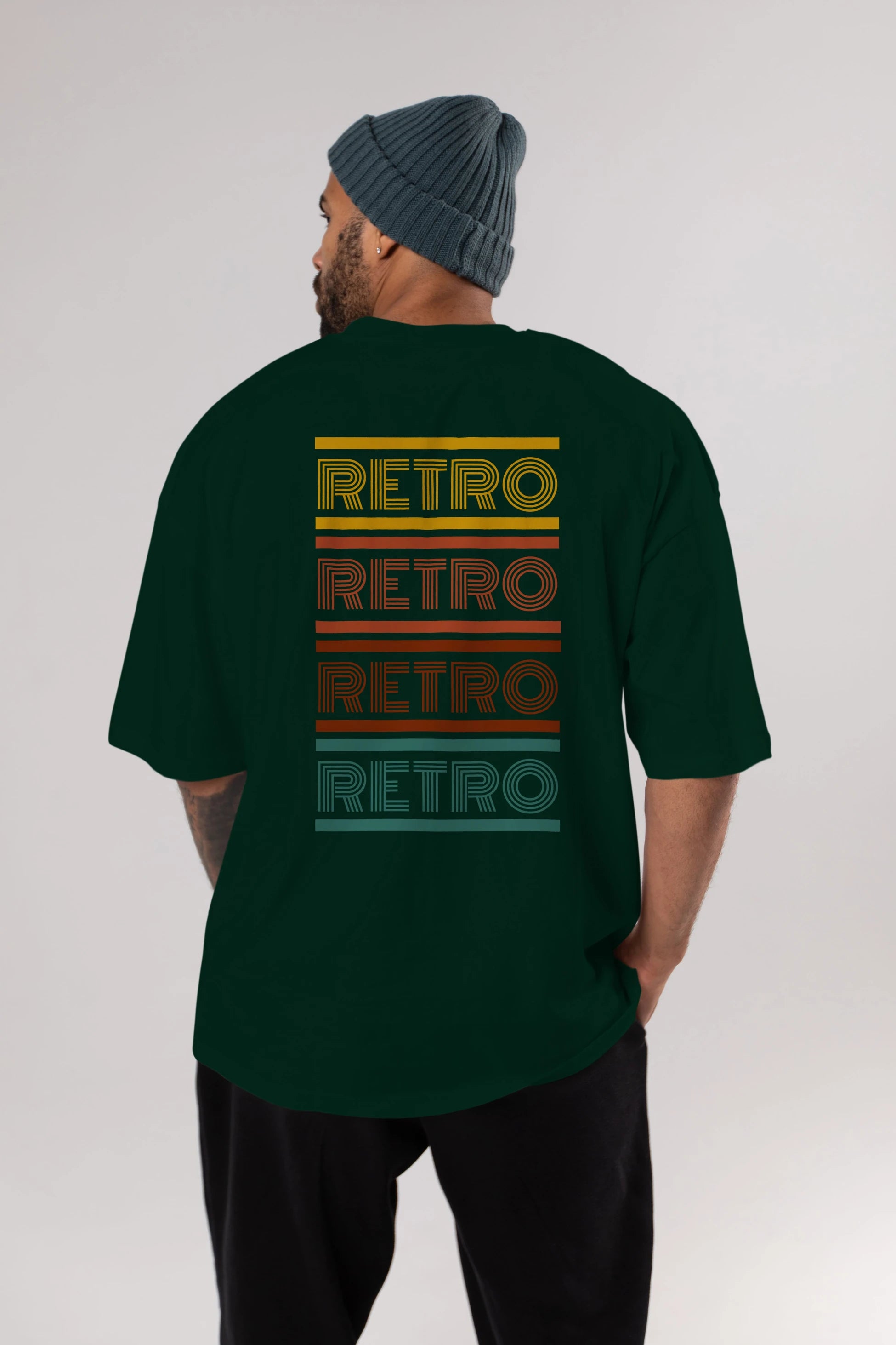 Retro Yazılı Arka Baskılı Oversize t-shirt Erkek Kadın Unisex