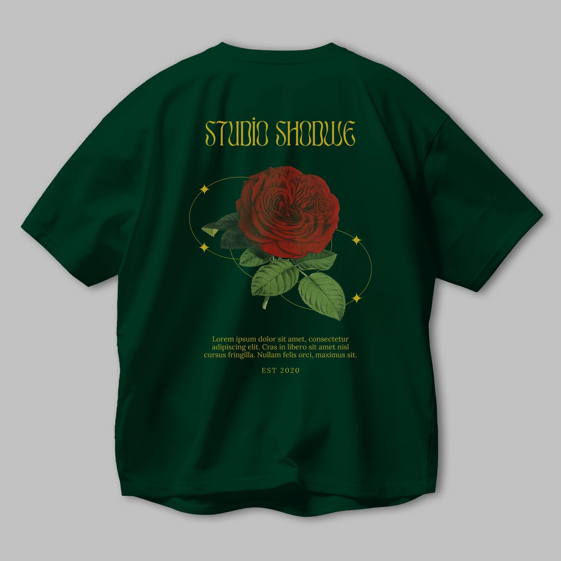 Studio Shodwe Rose Arka Baskılı Oversize t-shirt Erkek Kadın Unisex