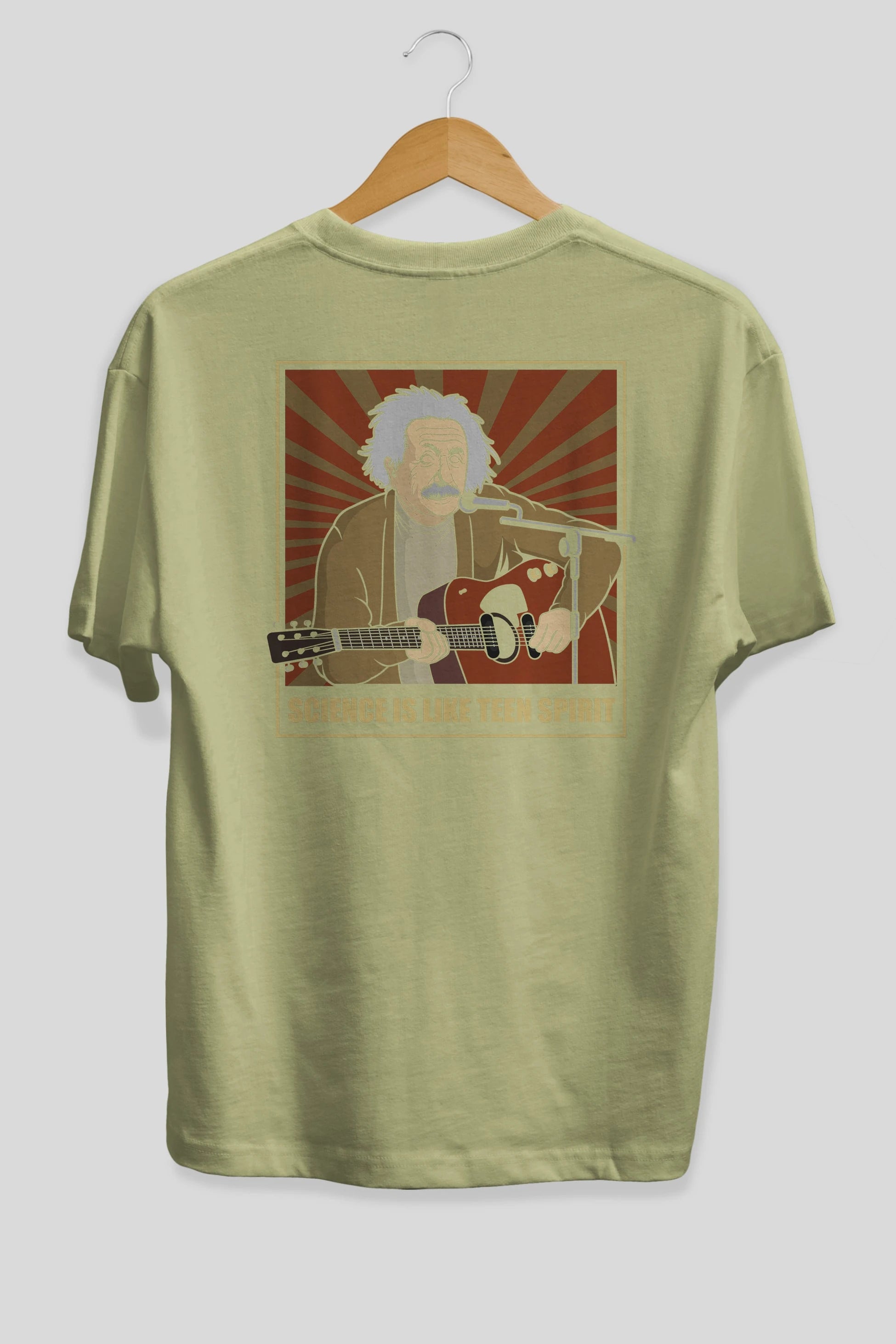 Kurt Einstein Arka Baskılı Oversize t-shirt Erkek Kadın Unisex %100 Pamuk tişort