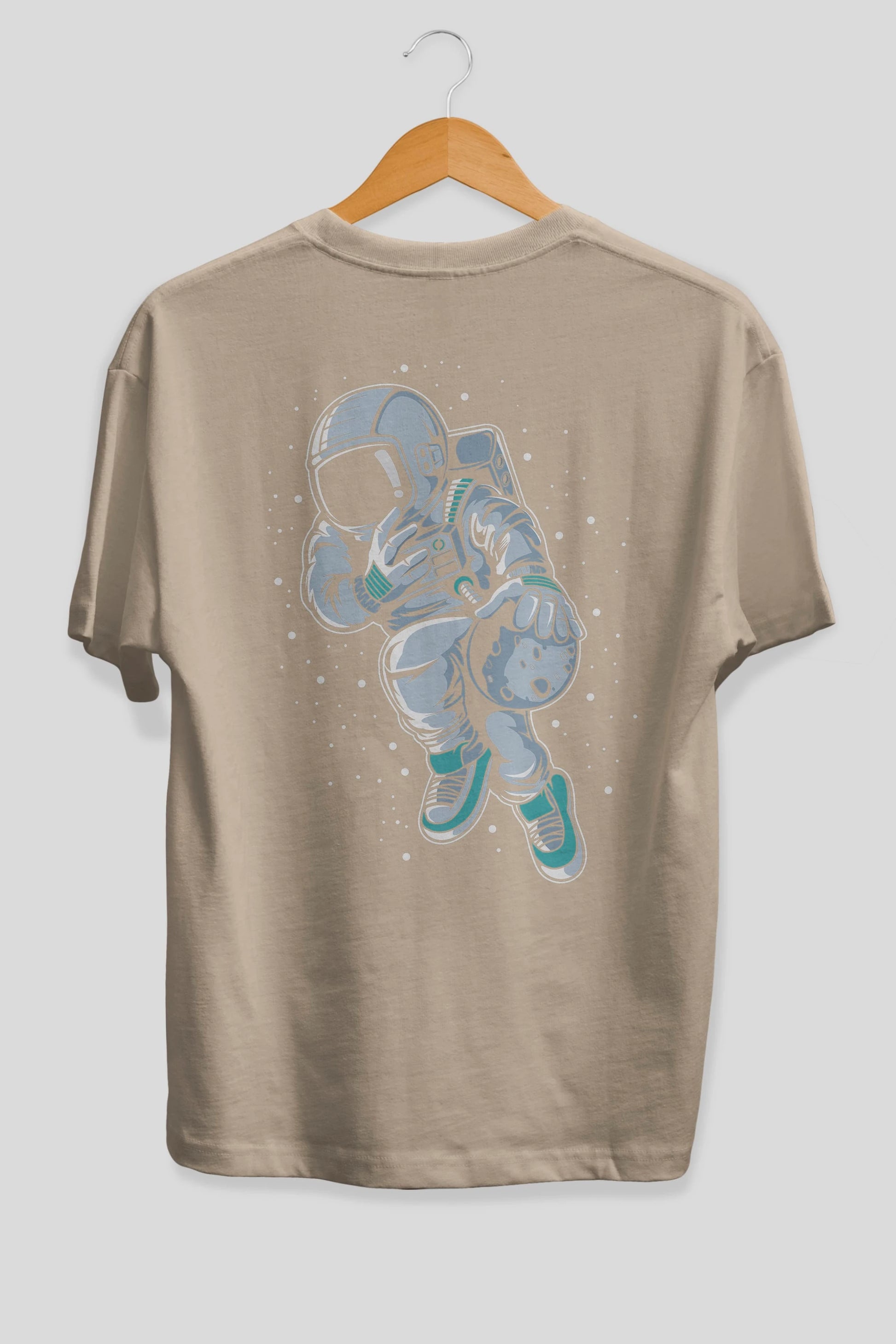 Astronaut Basketball (2) Arka Baskılı Oversize t-shirt Erkek Kadın Unisex