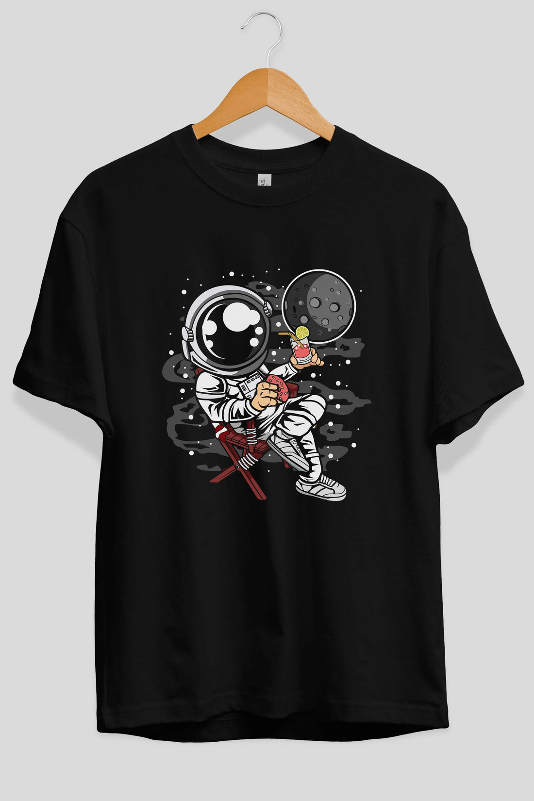 Holiday Astronaut Ön Baskılı Oversize t-shirt Erkek Kadın Unisex