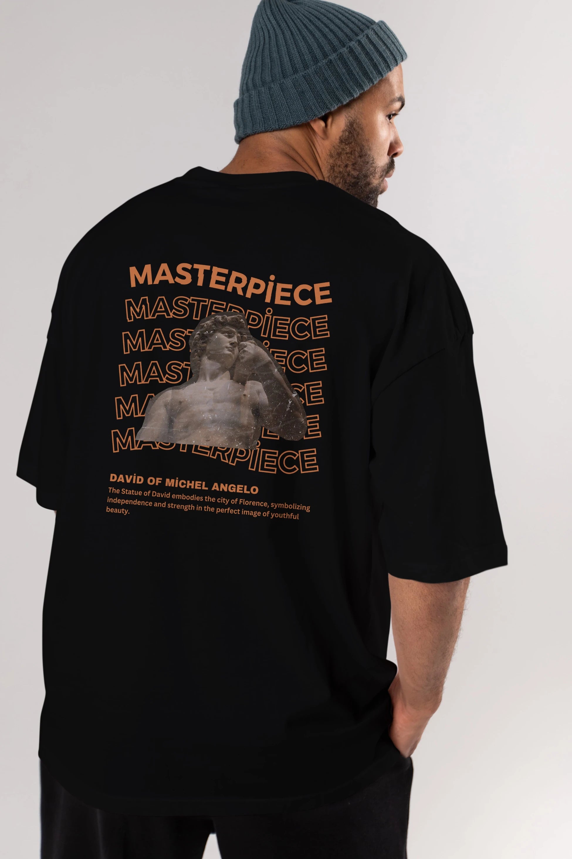 Masterpiece Yazılı Arka Baskılı Oversize t-shirt Erkek Kadın Unisex