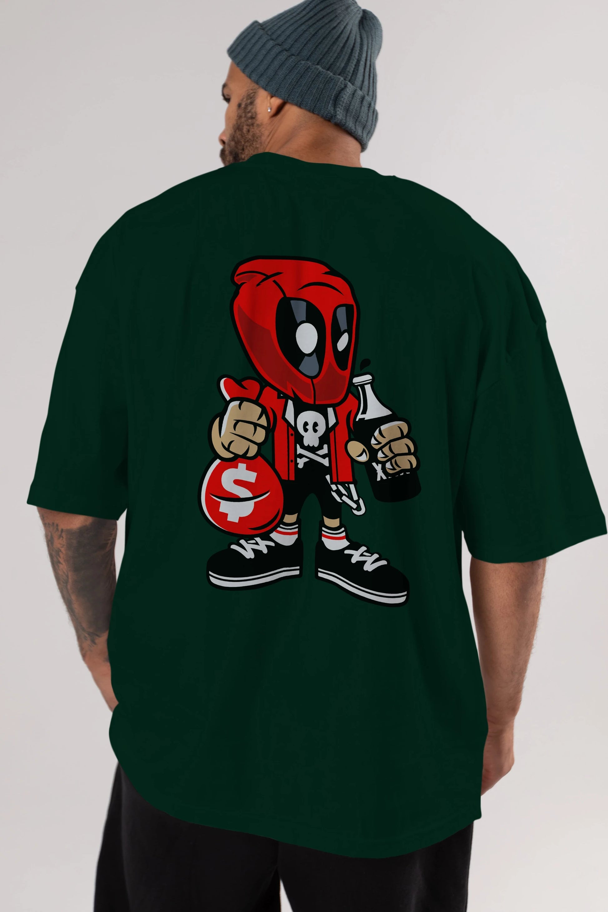 Deadpool (20) Arka Baskılı Oversize t-shirt Erkek Kadın Unisex %100 Pamuk Bisiklet Yaka tişort