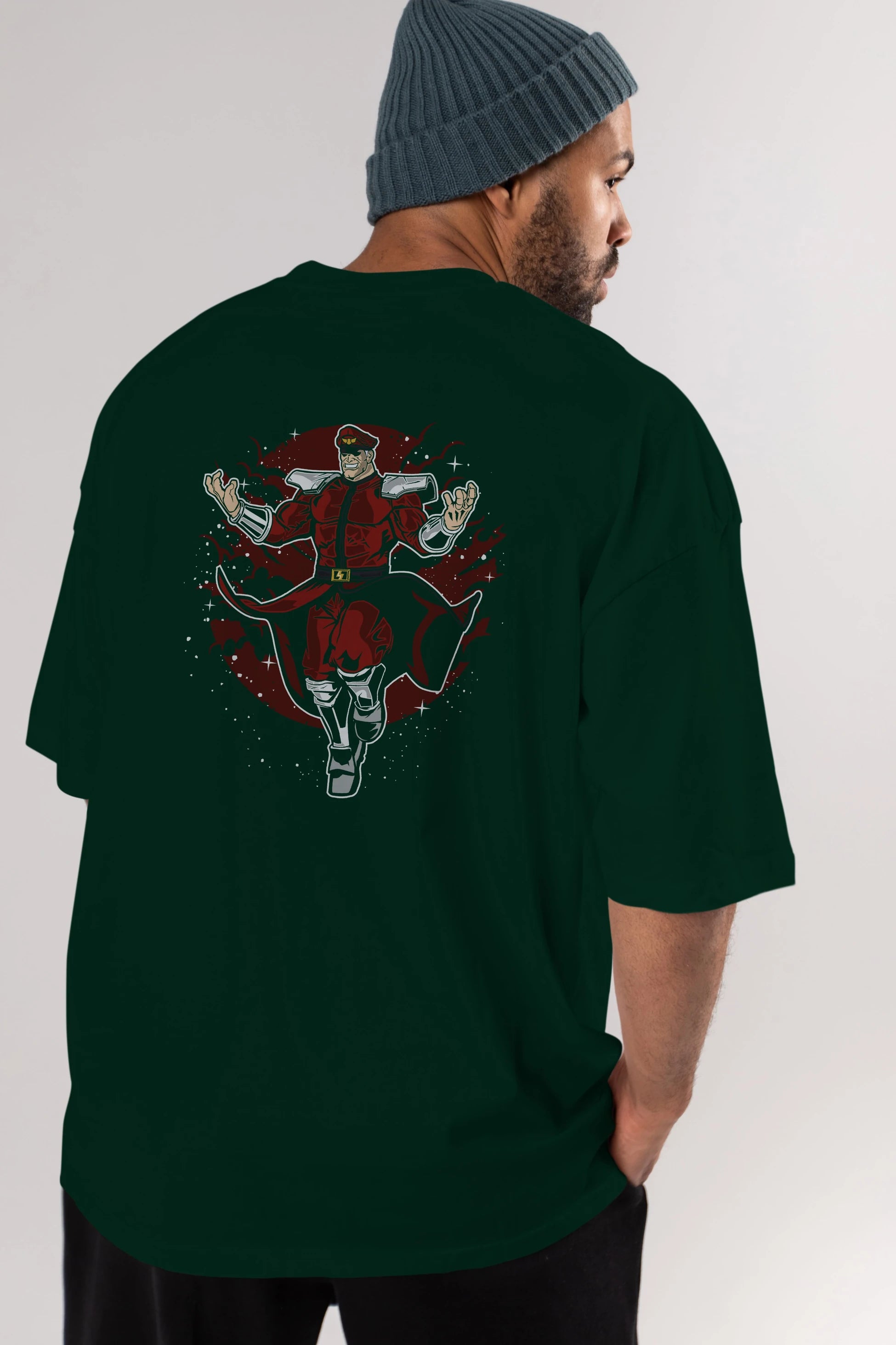 M BISON Arka Baskılı Oversize t-shirt Erkek Kadın Unisex %100 Pamuk