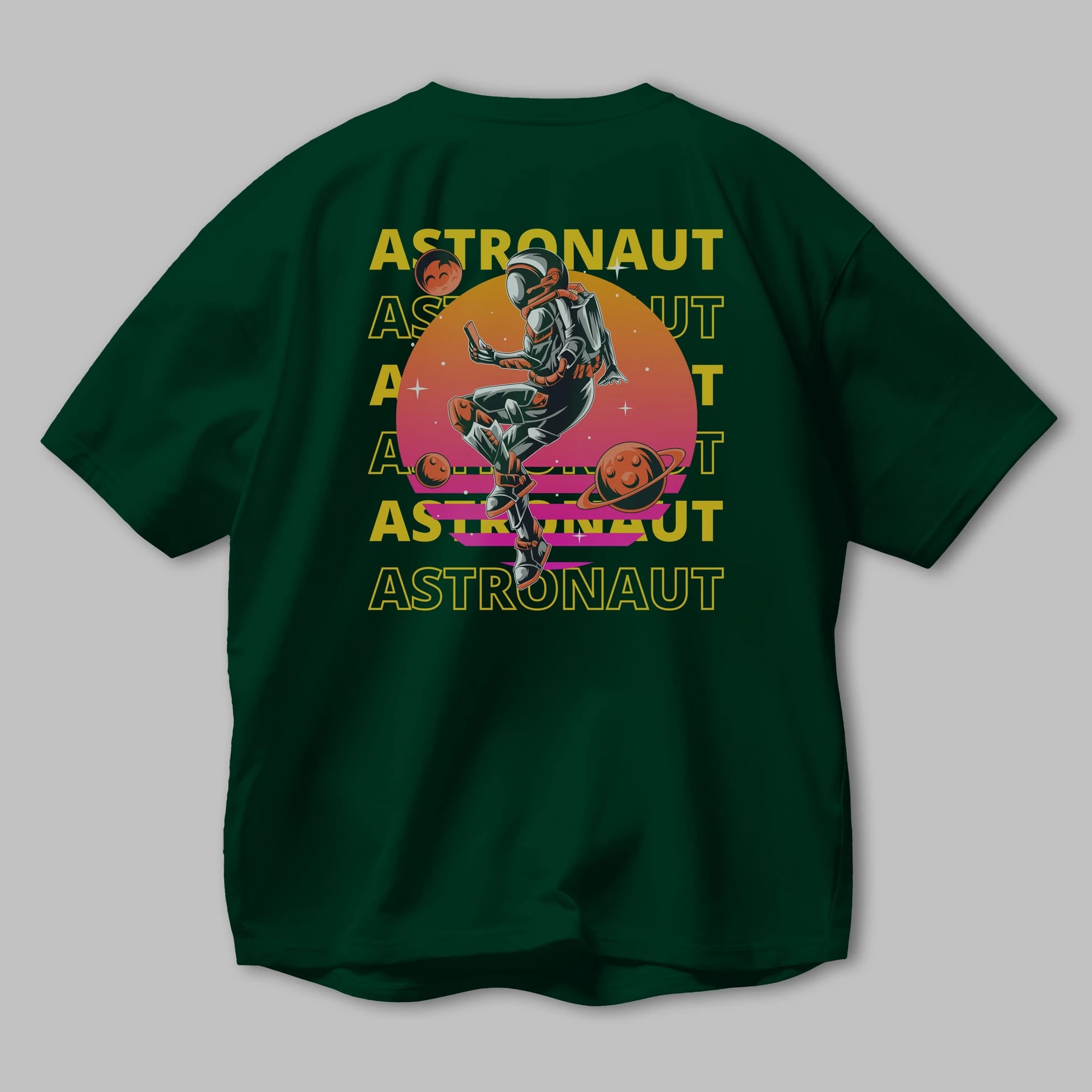 Astronaut Streetwear 2 Arka Baskılı Oversize t-shirt Erkek Kadın Unisex