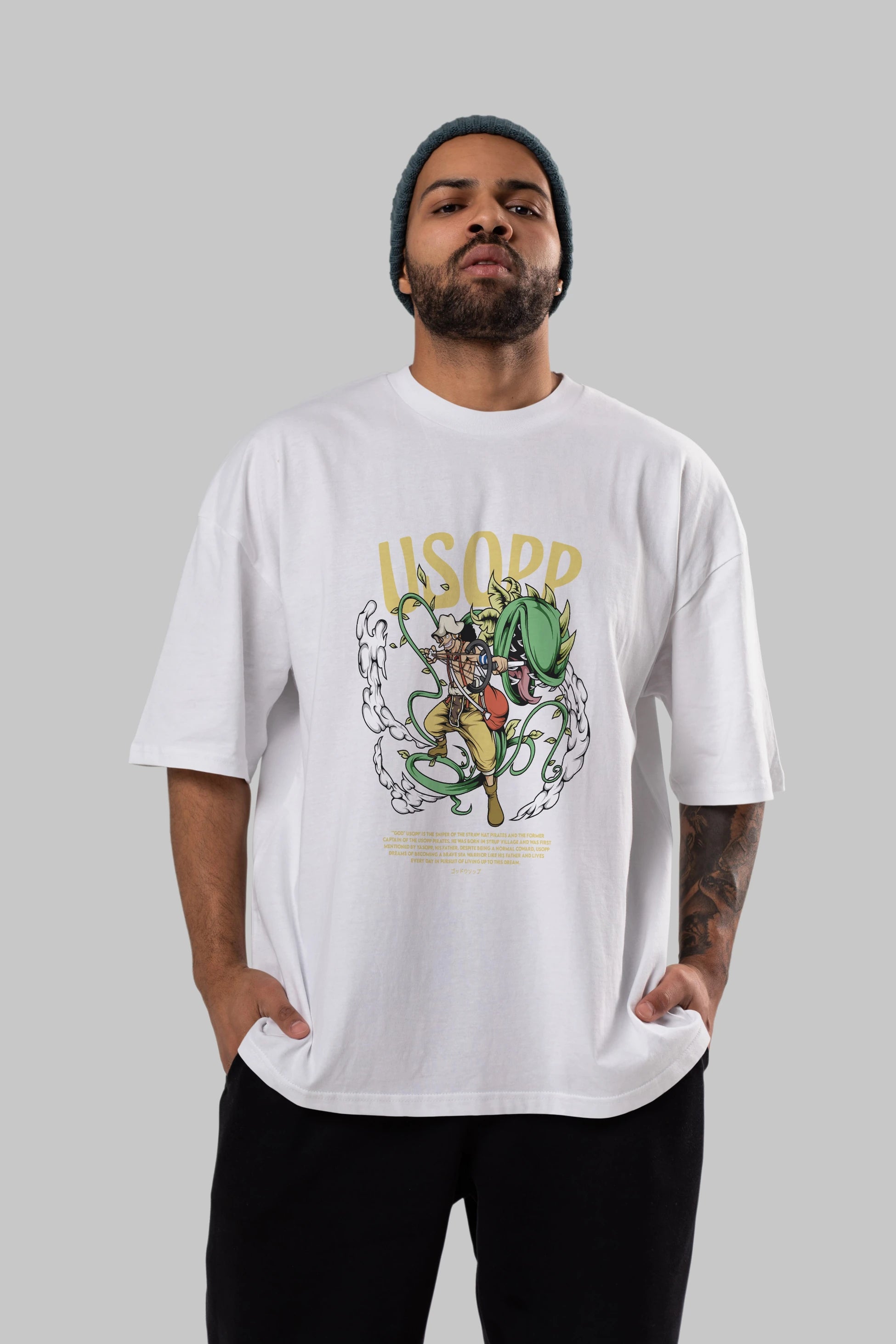 Usopp Anime Ön Baskılı Oversize t-shirt %100 pamuk Erkek Kadın Unisex