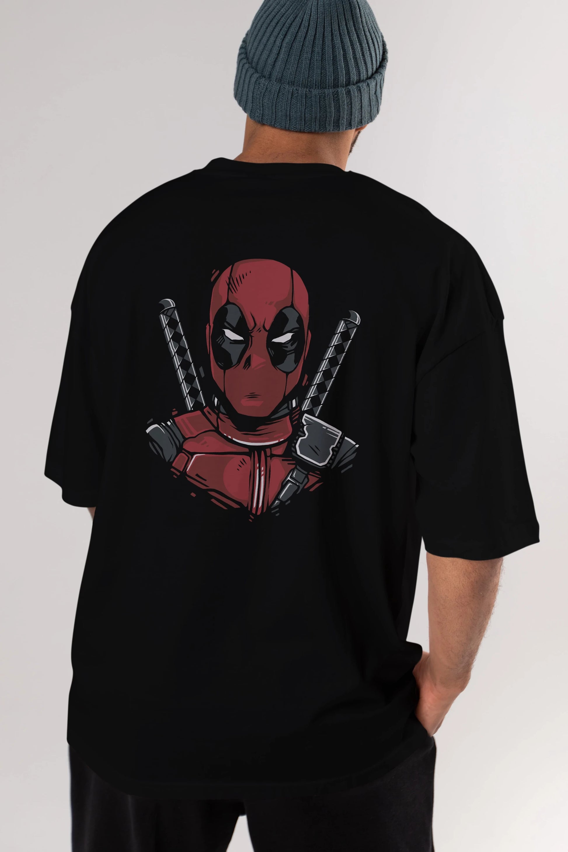Deadpool (4) Arka Baskılı Oversize t-shirt Erkek Kadın Unisex %100 Pamuk Bisiklet Yaka tişort