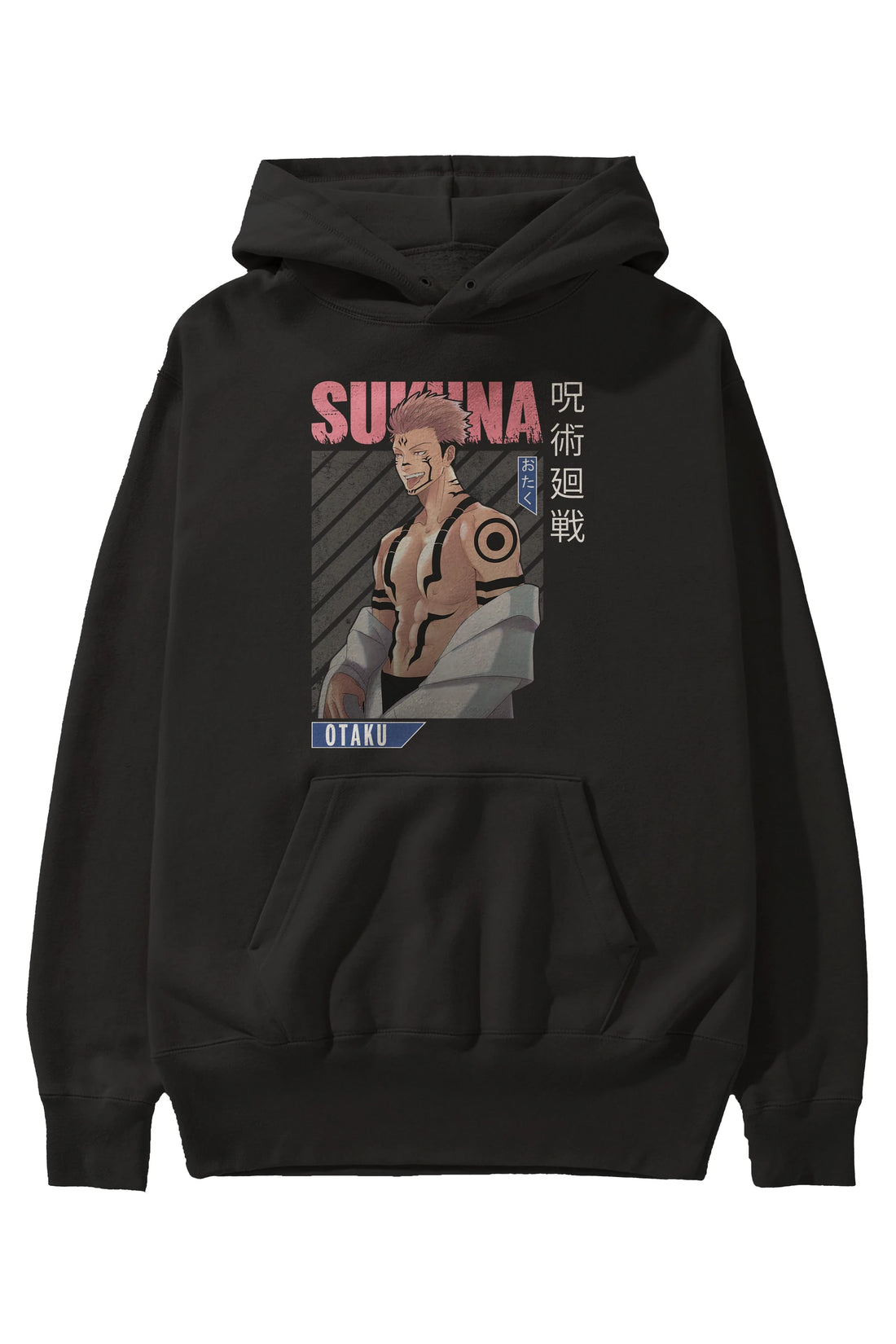 Sukuna Ryoumen Anime Ön Baskılı Hoodie Oversize Kapüşonlu Sweatshirt Erkek Kadın Unisex