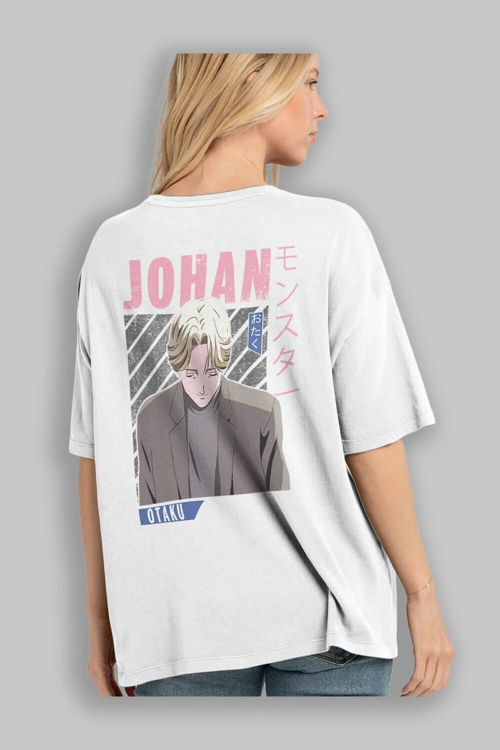 Johan Liebert MONSTER Anime Arka Baskılı Oversize t-shirt Erkek Kadın Unisex
