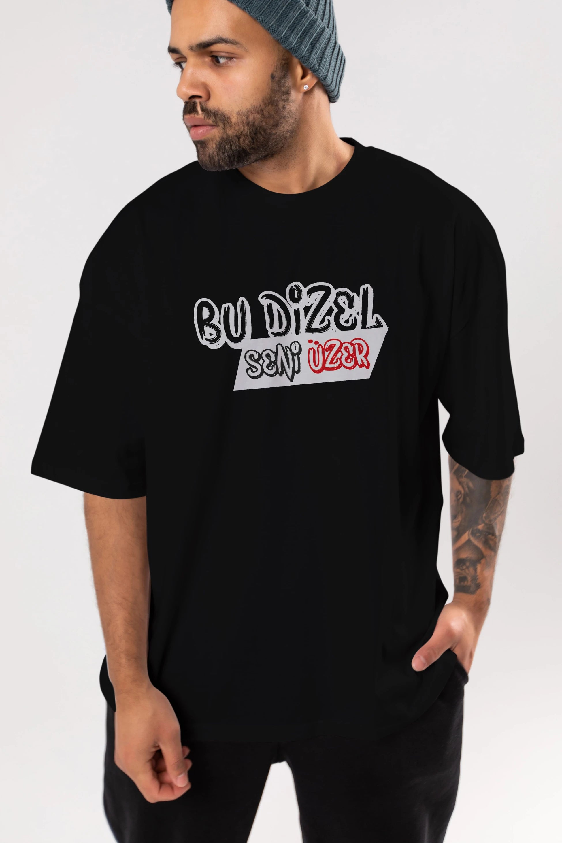 Bu Dizel Seni Üzer Ön Baskılı Oversize t-shirt %100 pamuk Erkek Kadın Unisex