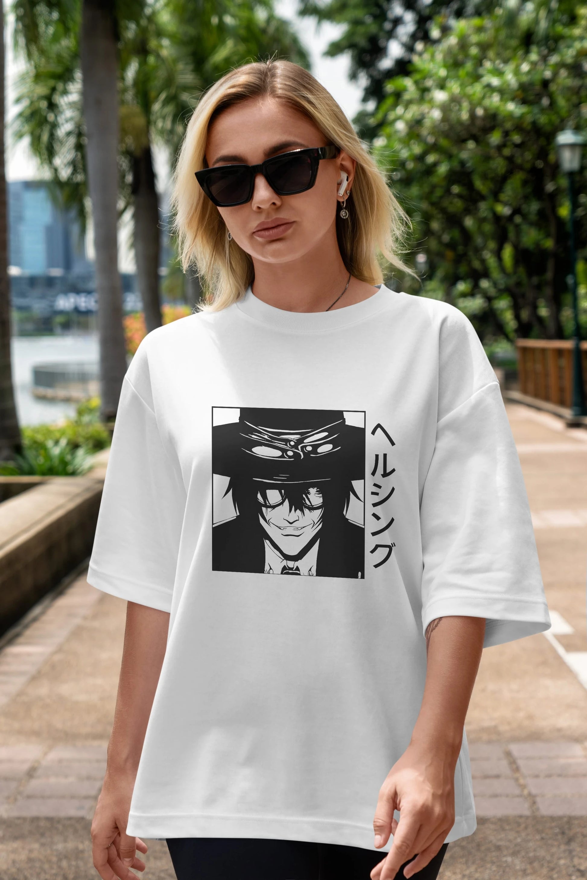 Alucard 1 Anime Ön Baskılı Oversize t-shirt %100 pamuk Erkek Kadın Unisex