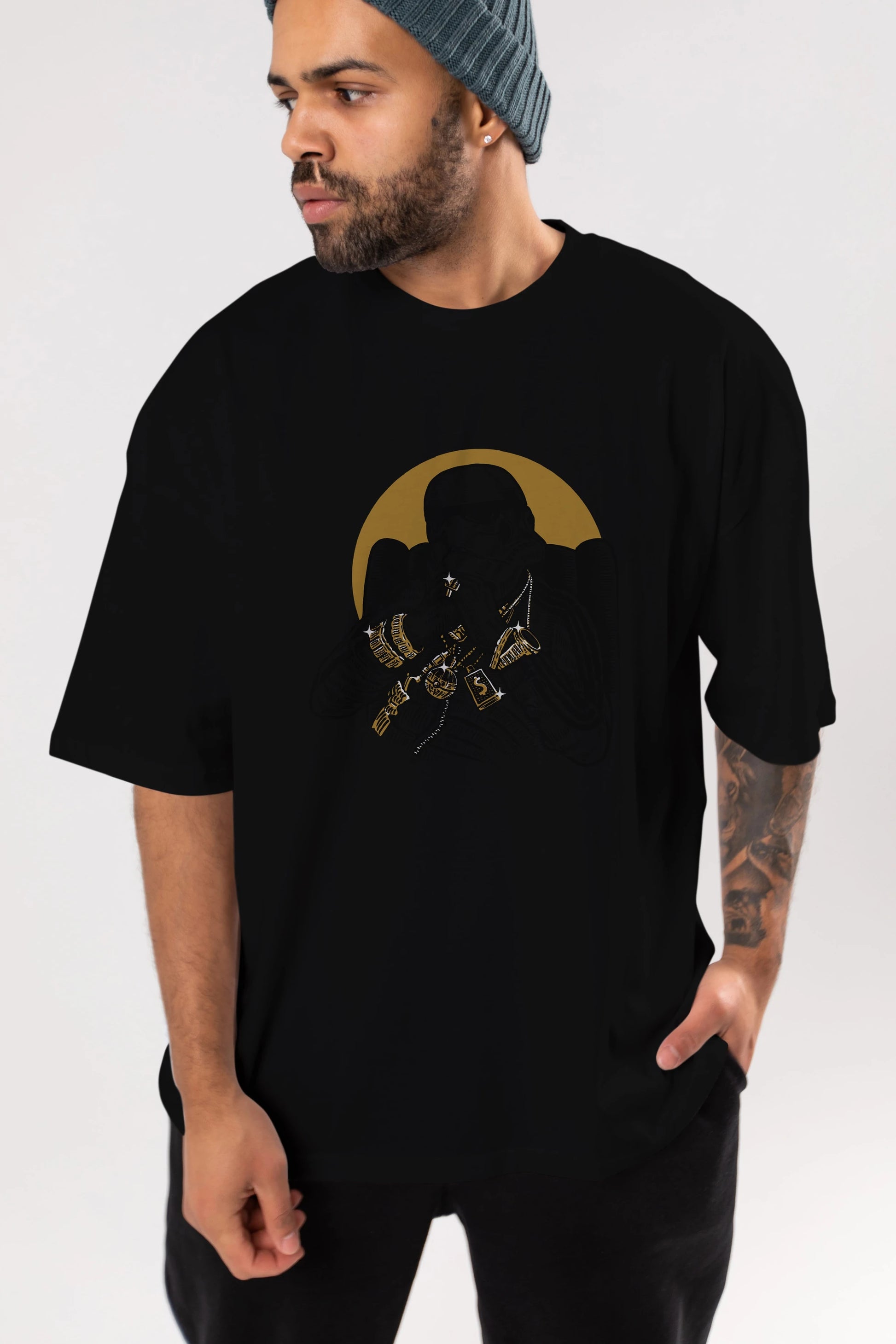 Trooper Dee Jay Ön Baskılı Oversize t-shirt Erkek Kadın Unisex %100 Pamuk tişort