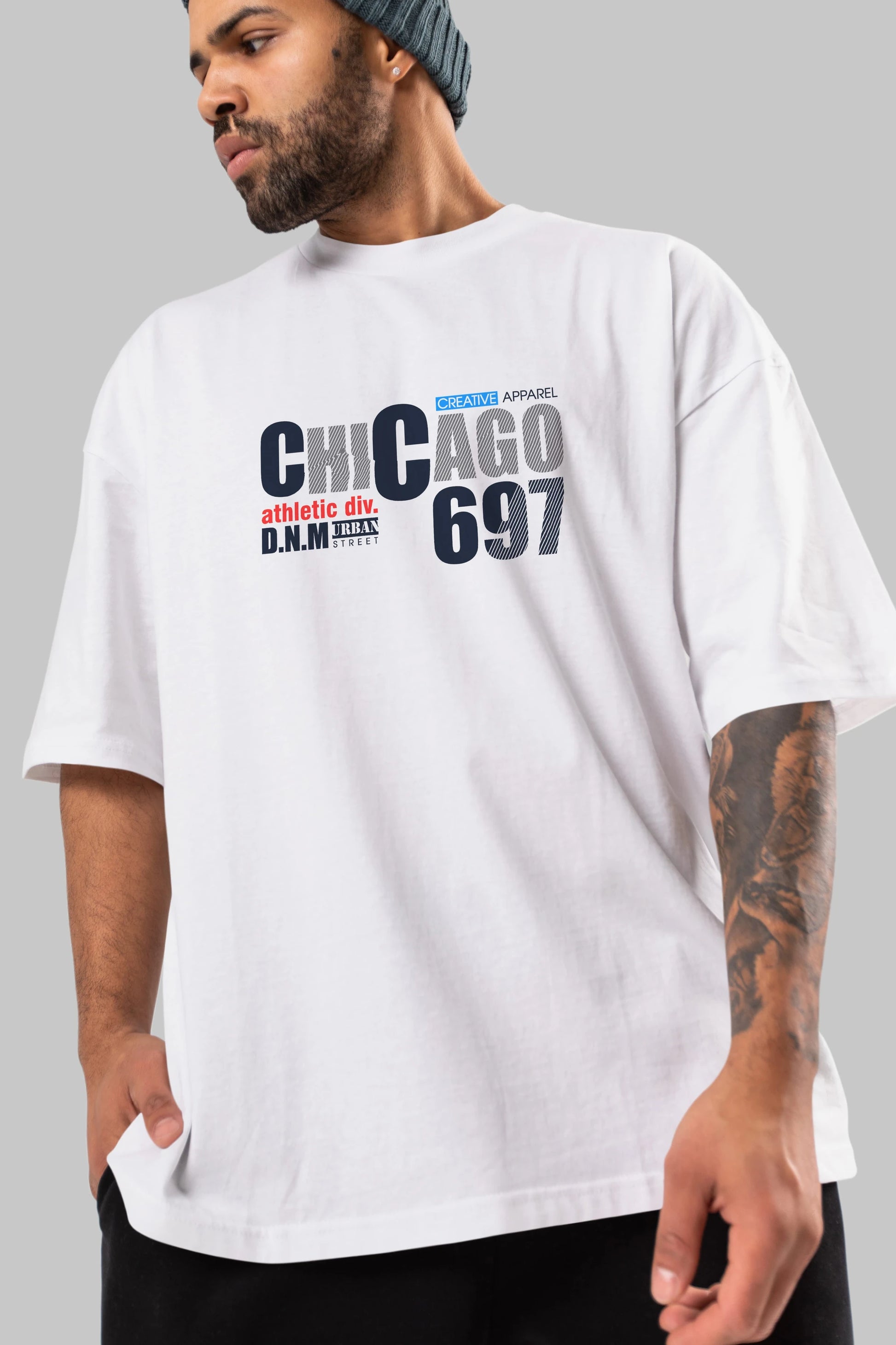 Chicago 697 Ön Baskılı Oversize t-shirt Erkek Kadın Unisex