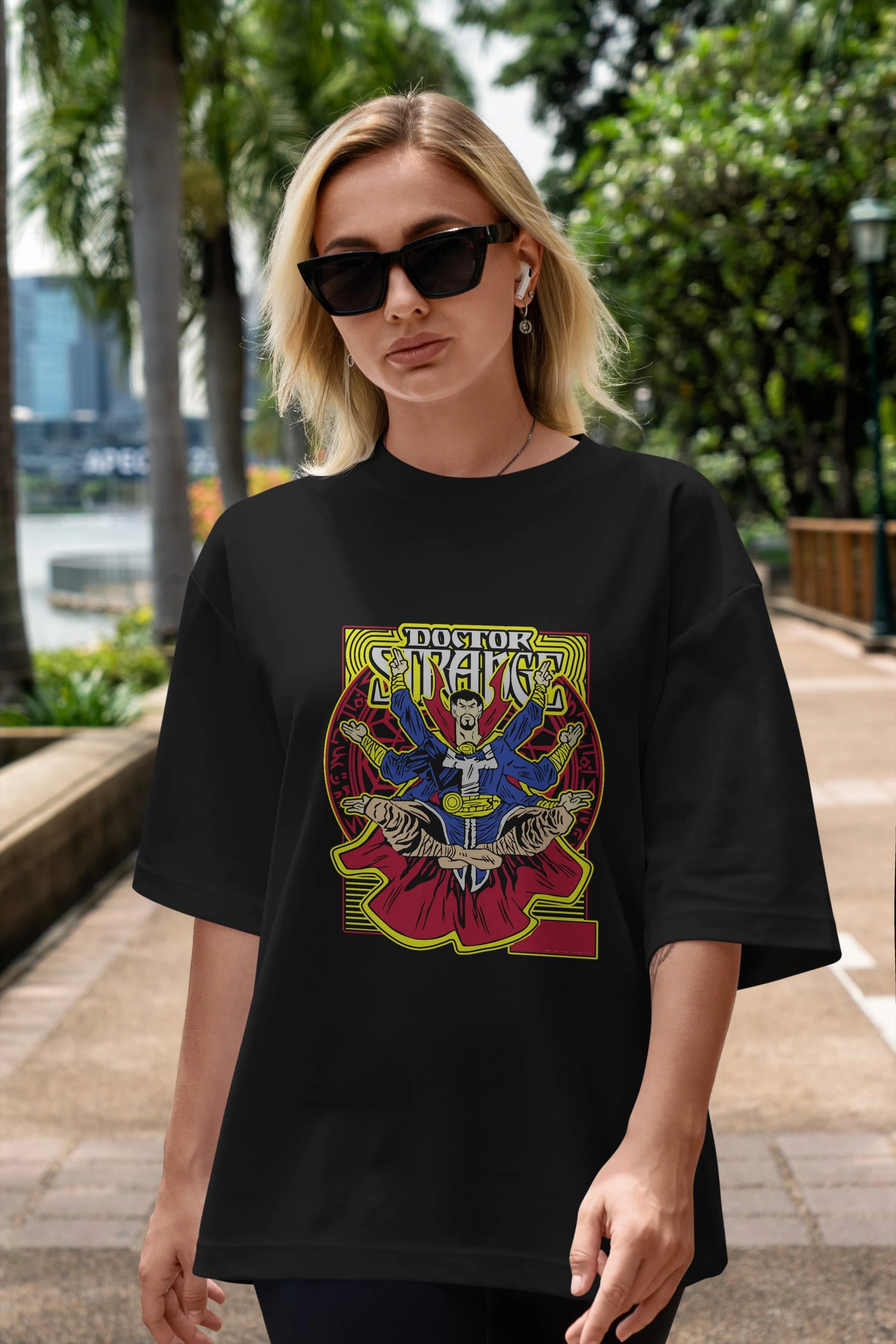 Doctor Strange (1) Ön Baskılı Oversize t-shirt Erkek Kadın Unisex %100 Pamuk Bisiklet Yaka tişort
