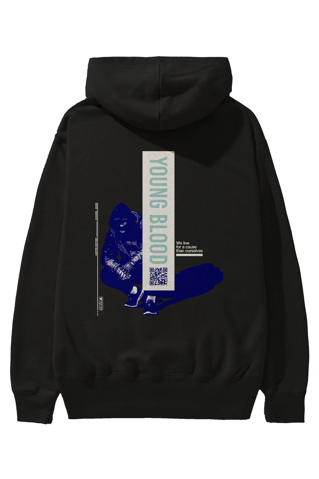 Young Blood Arka Baskılı Hoodie Oversize Kapüşonlu Sweatshirt Erkek Kadın Unisex