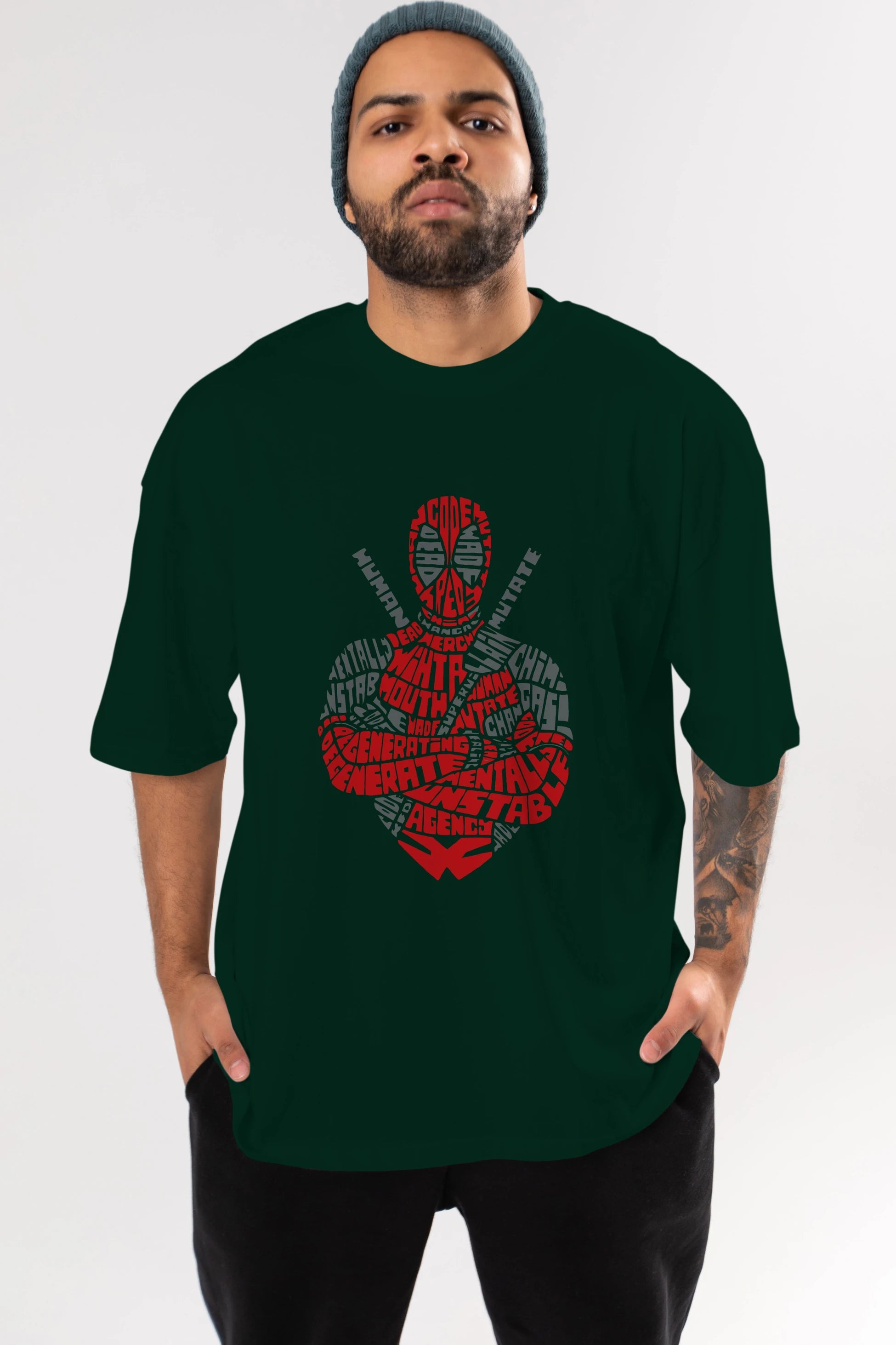 Deadpool (16) Ön Baskılı Oversize t-shirt Erkek Kadın Unisex %100 Pamuk Bisiklet Yaka tişort
