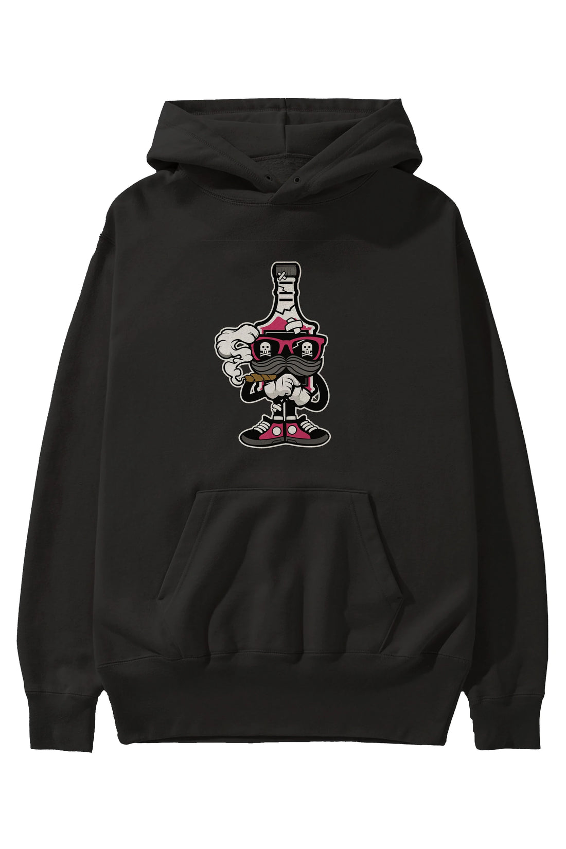Vodka Bottle Ön Baskılı Hoodie Oversize Kapüşonlu Sweatshirt Erkek Kadın Unisex