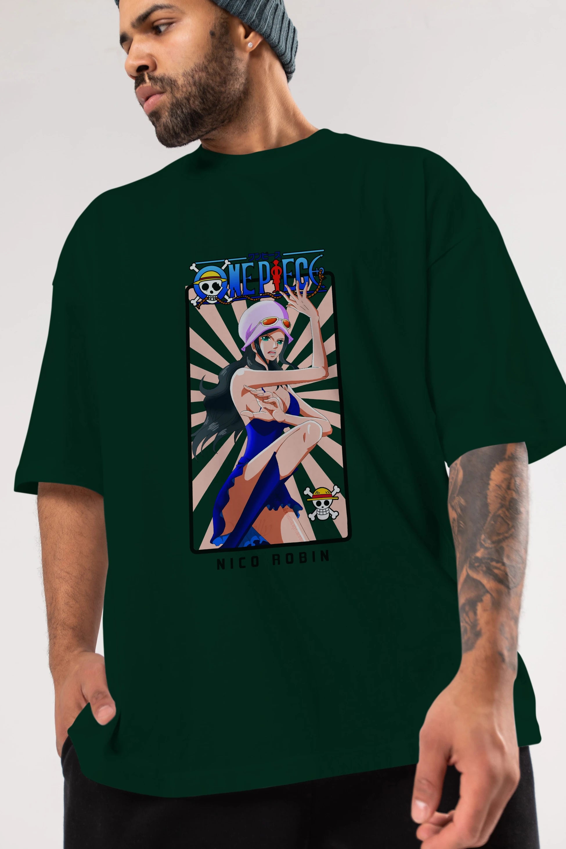 Nico Robin Anime Ön Baskılı Oversize t-shirt Erkek Kadın Unisex