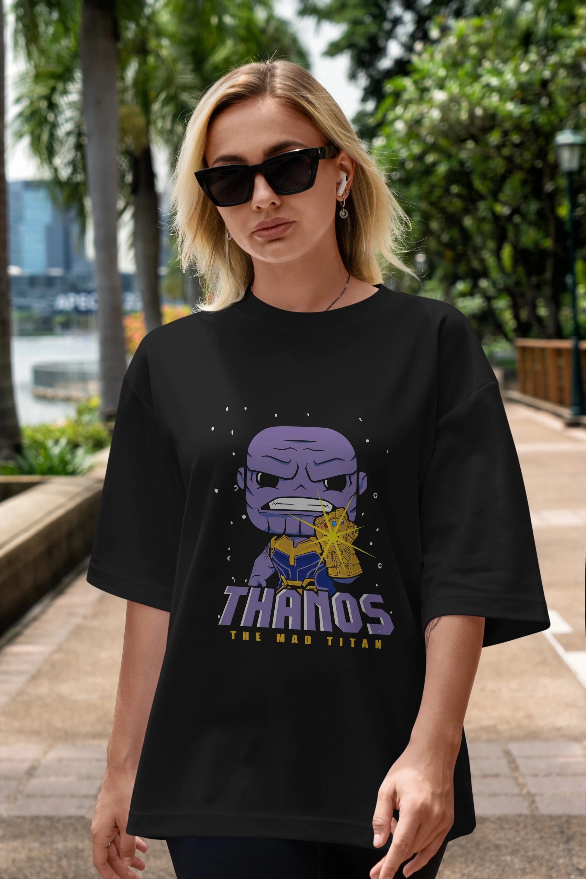 Thanos (1) Ön Baskılı Oversize t-shirt Erkek Kadın Unisex %100 Pamuk Bisiklet Yaka tişort