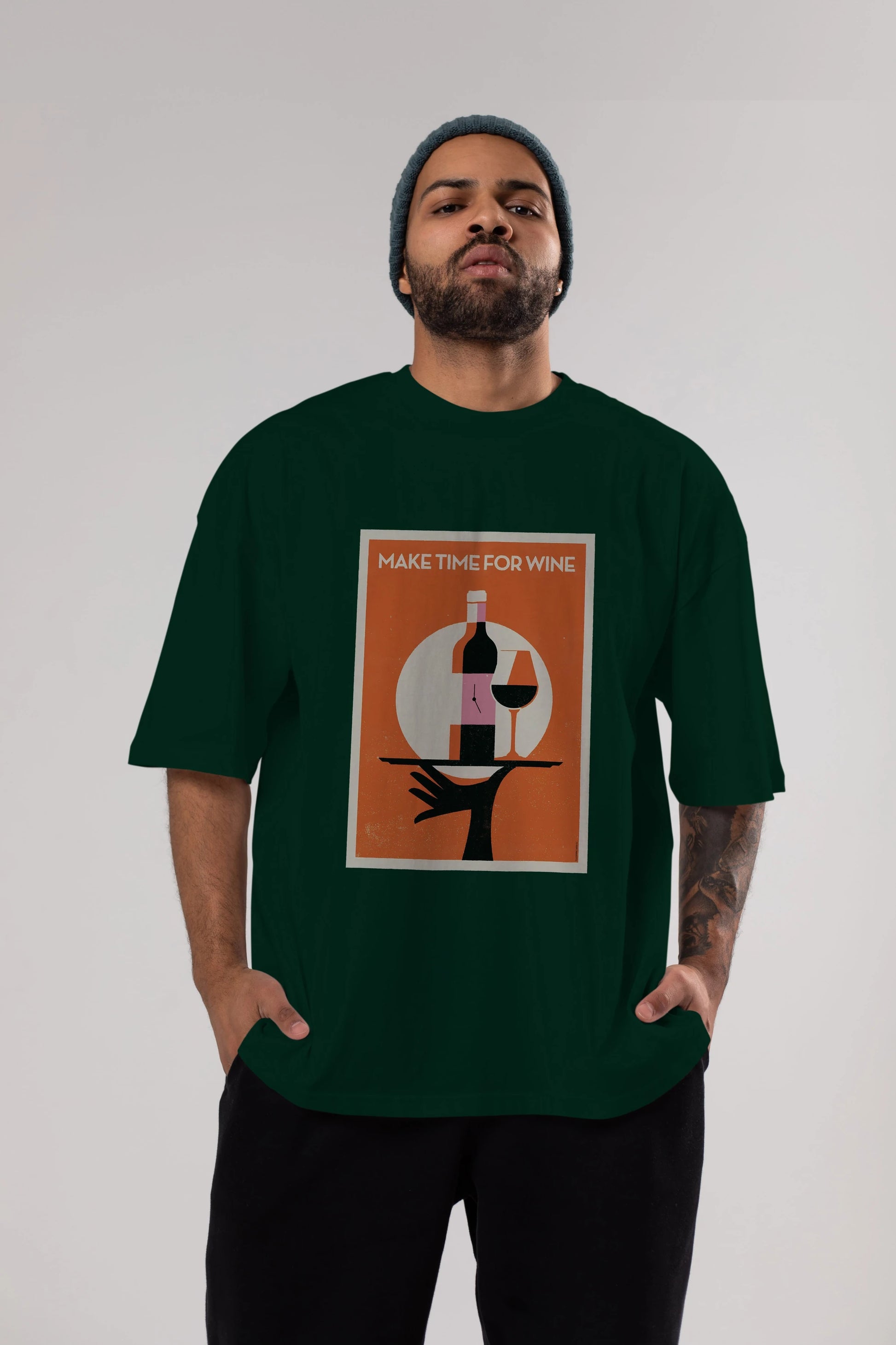 Make Time For Wine Ön Baskılı Oversize t-shirt Erkek Kadın Unisex %100 Pamuk Bisiklet Yaka tişort