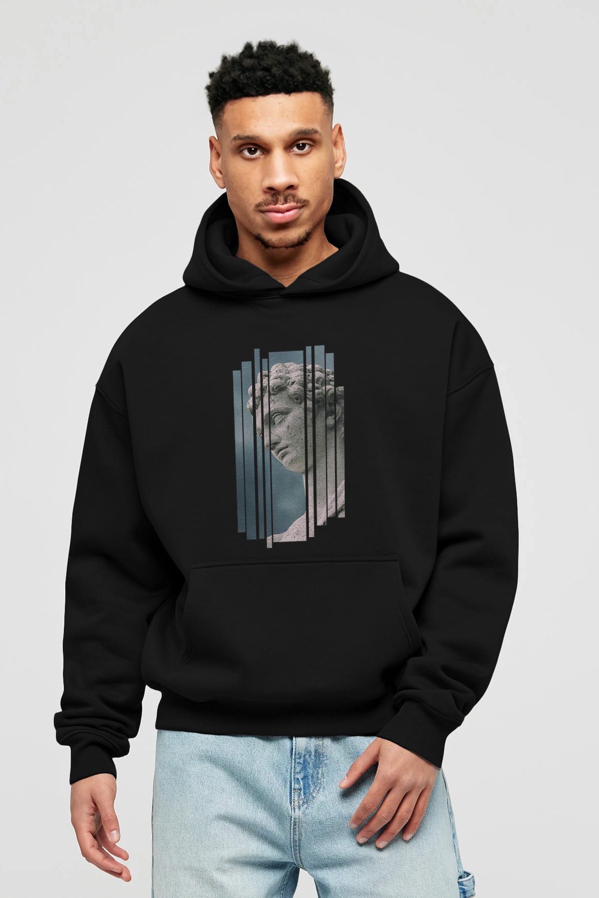 Aesthetic Sculpture Art Ön Baskılı Oversize Hoodie Kapüşonlu Sweatshirt Erkek Kadın Unisex
