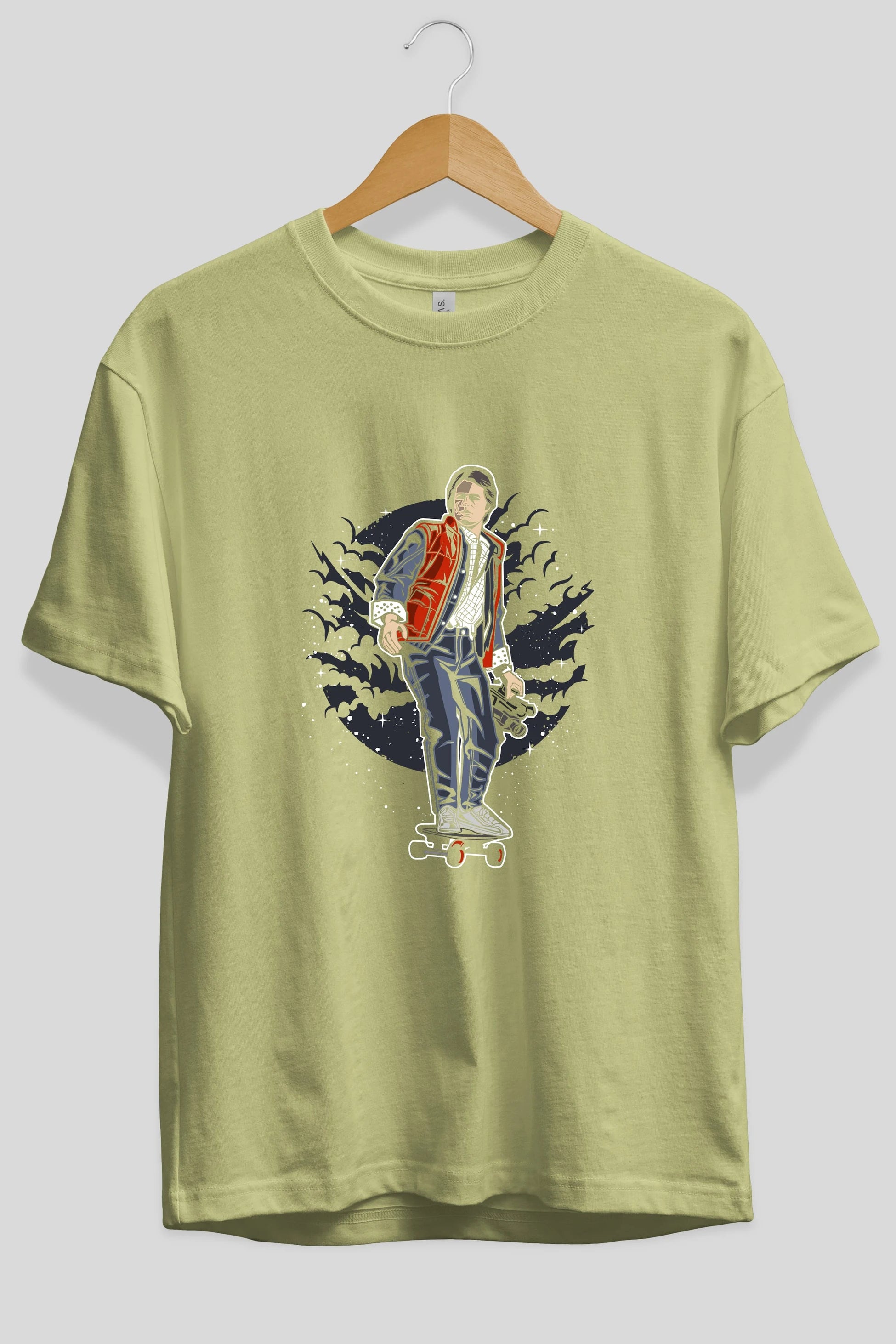 MARTY Ön Baskılı Oversize t-shirt Erkek Kadın Unisex %100 Pamuk tişort