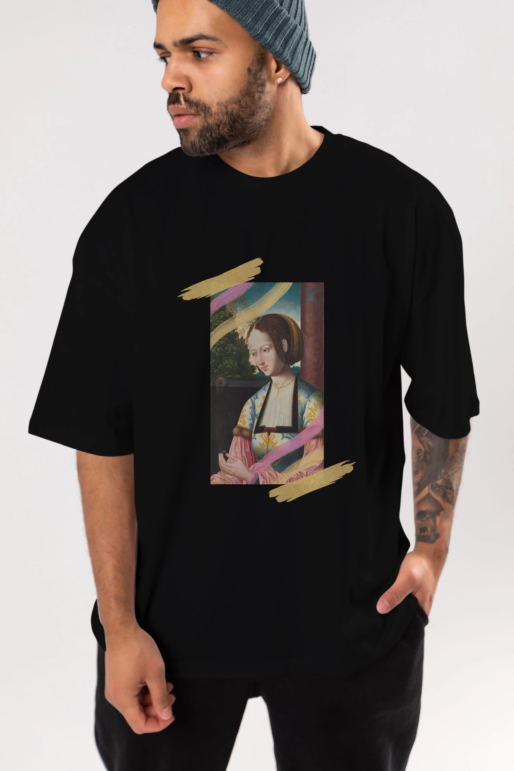 Woman Portrait Ön Baskılı Oversize t-shirt Erkek Kadın Unisex