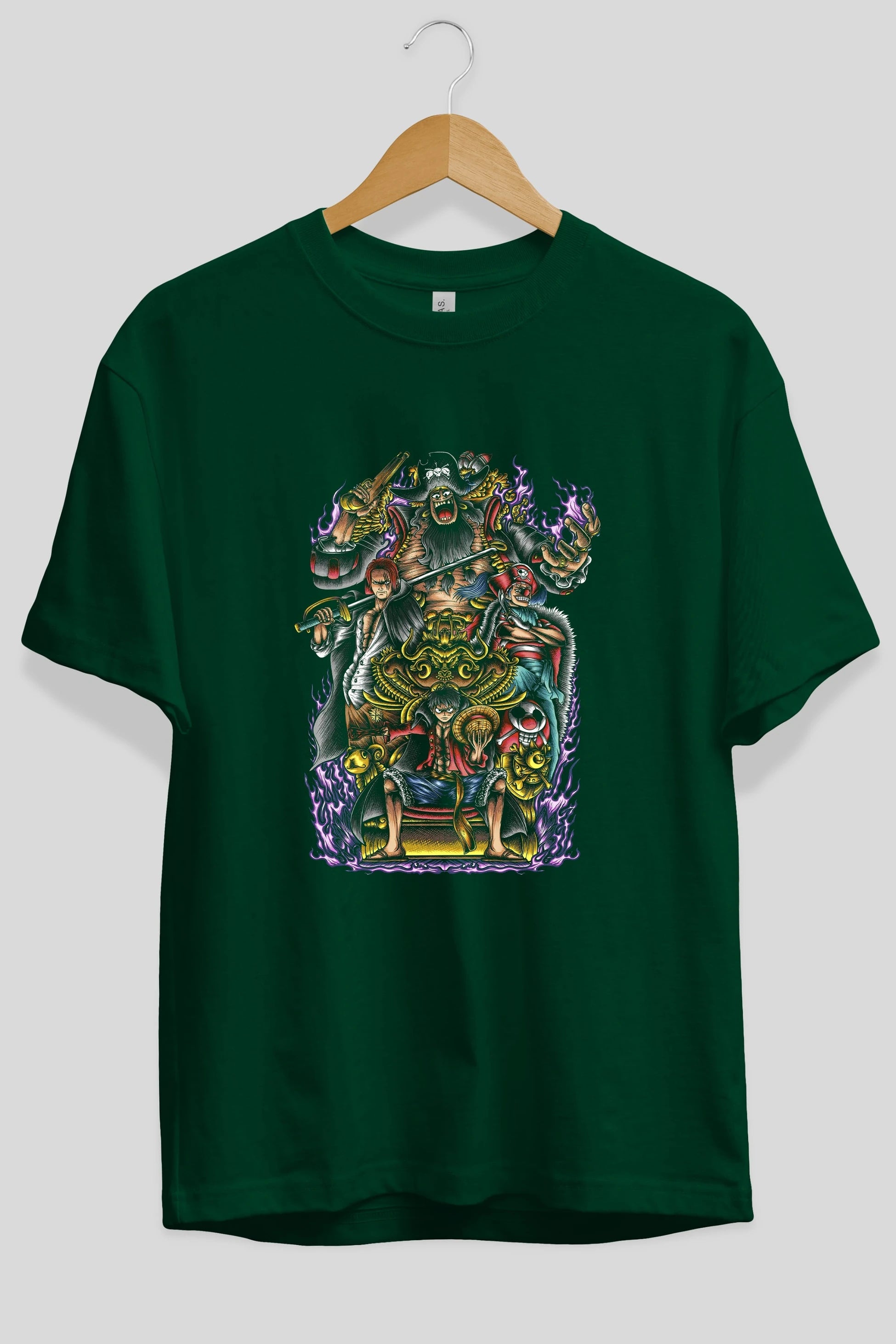 ONE PIECE (8) Anime Ön Baskılı Oversize t-shirt %100 pamuk Erkek Kadın Unisex