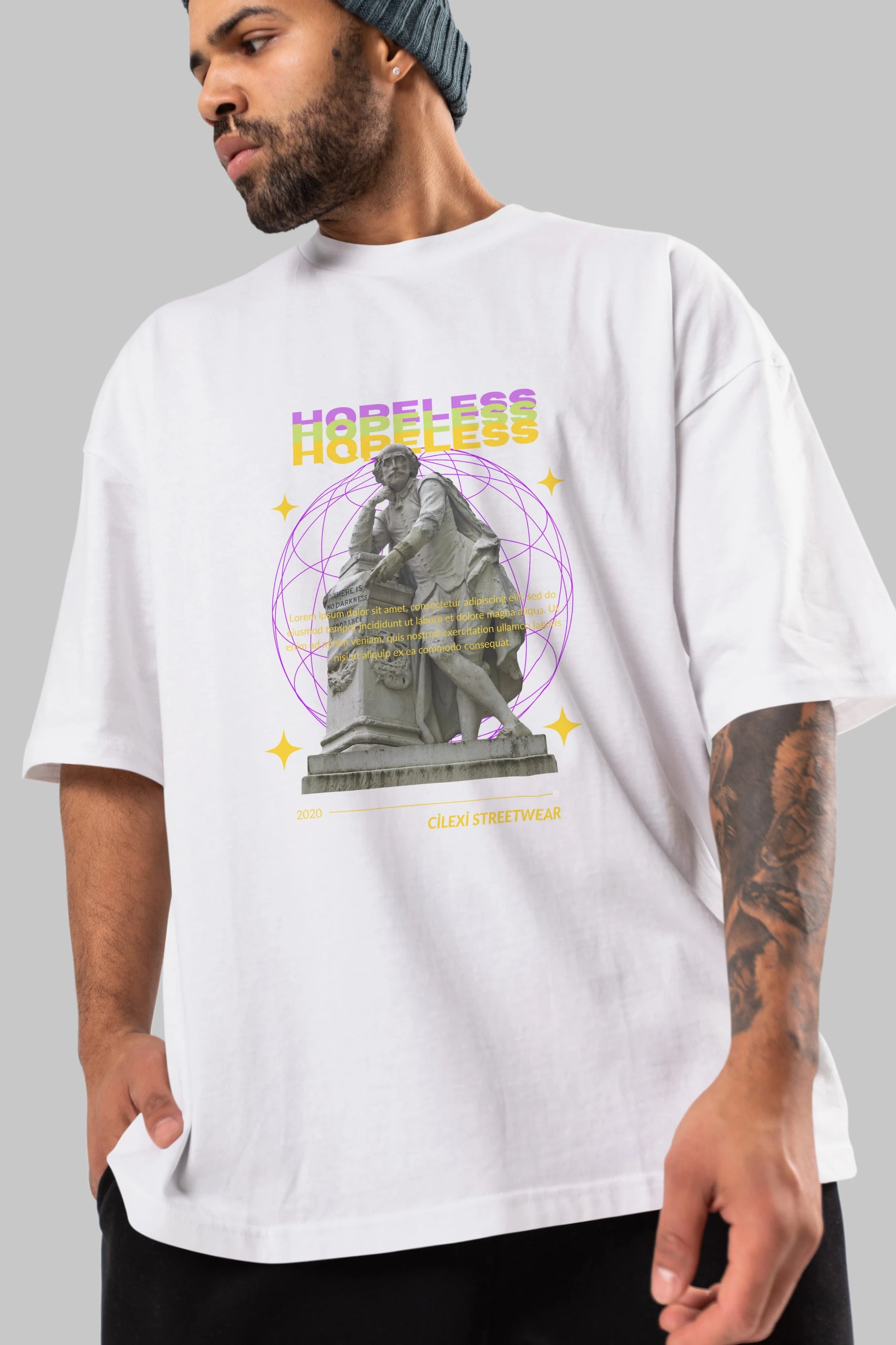 Hopeless Ön Baskılı Oversize t-shirt Erkek Kadın Unisex