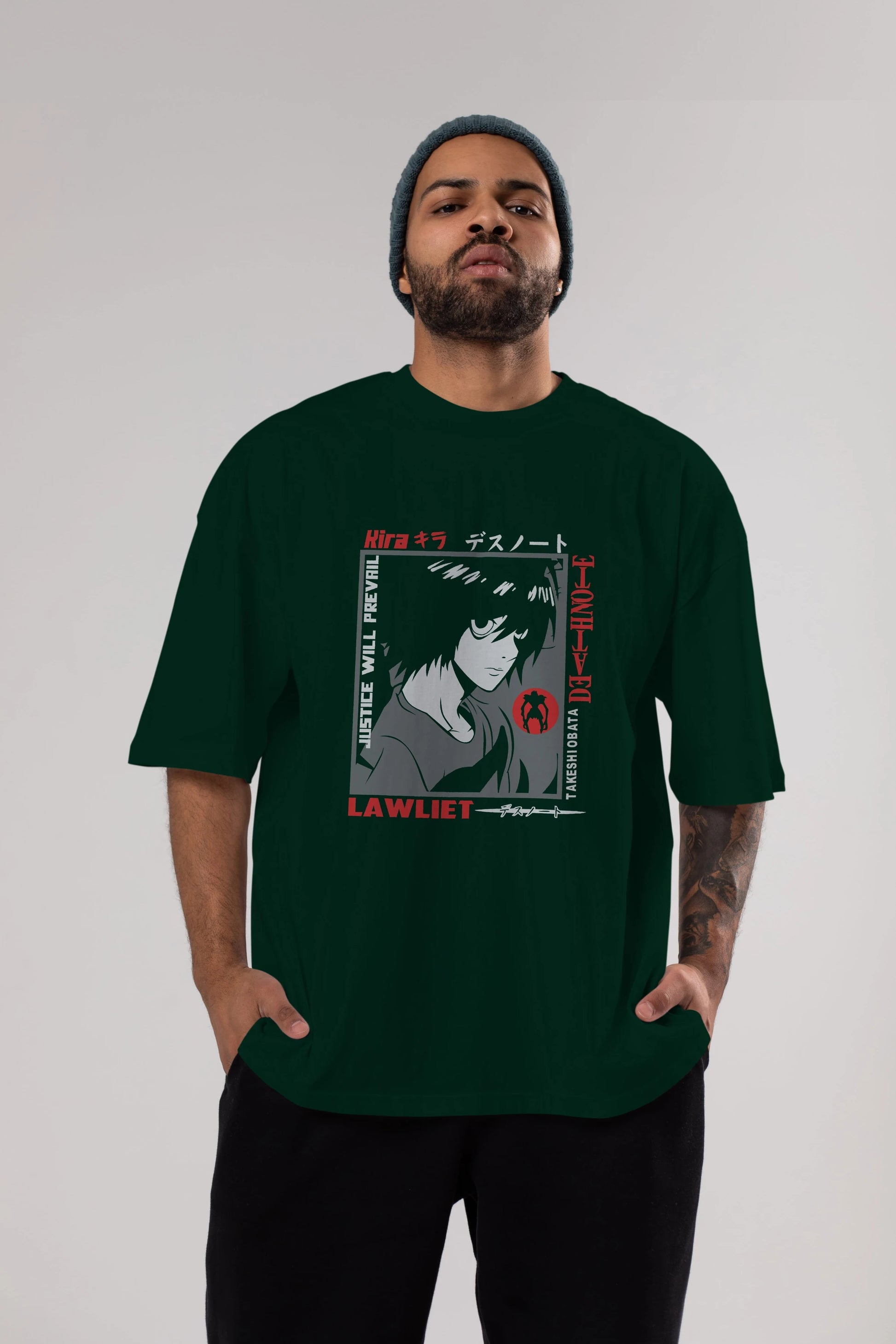 DEATH NOTE Anime Ön Baskılı Oversize t-shirt %100 pamuk Erkek Kadın Unisex