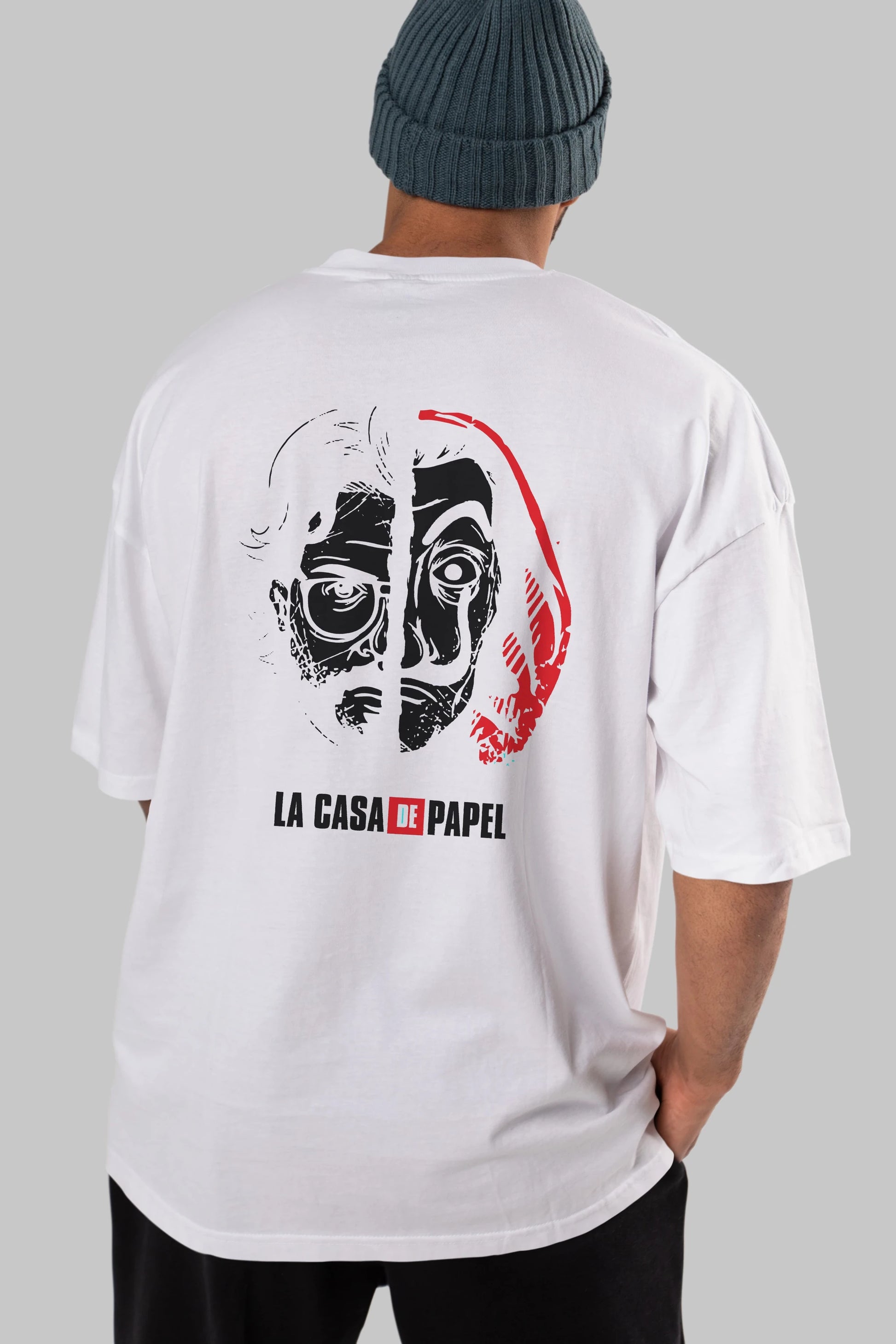La Casa De Papel (9) Arka Baskılı Oversize t-shirt Erkek Kadın Unisex %100 Pamuk Bisiklet Yaka tişort
