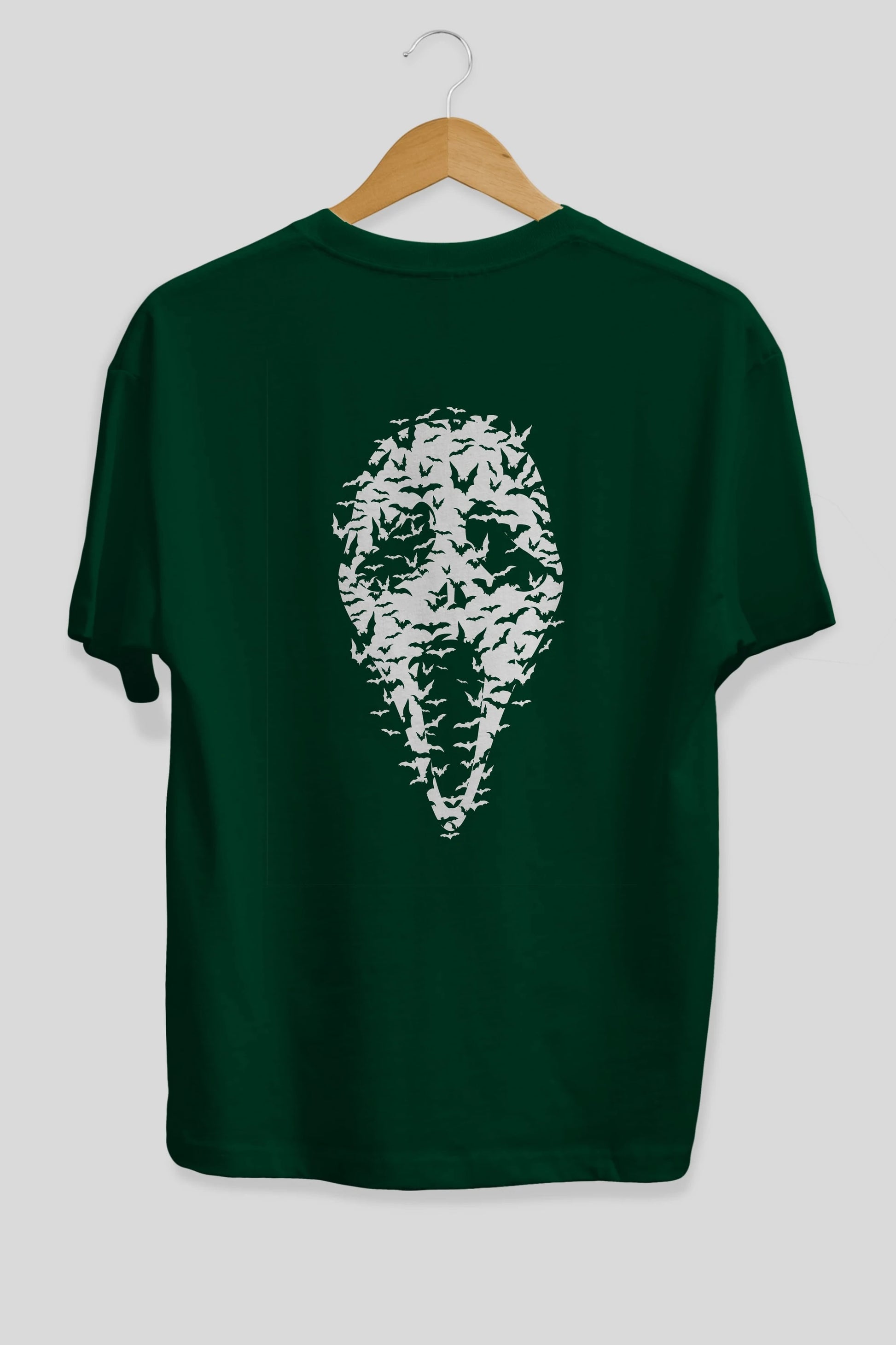 Ghost Face Bats Arka Baskılı Oversize t-shirt %100 pamuk Erkek Kadın Unisex