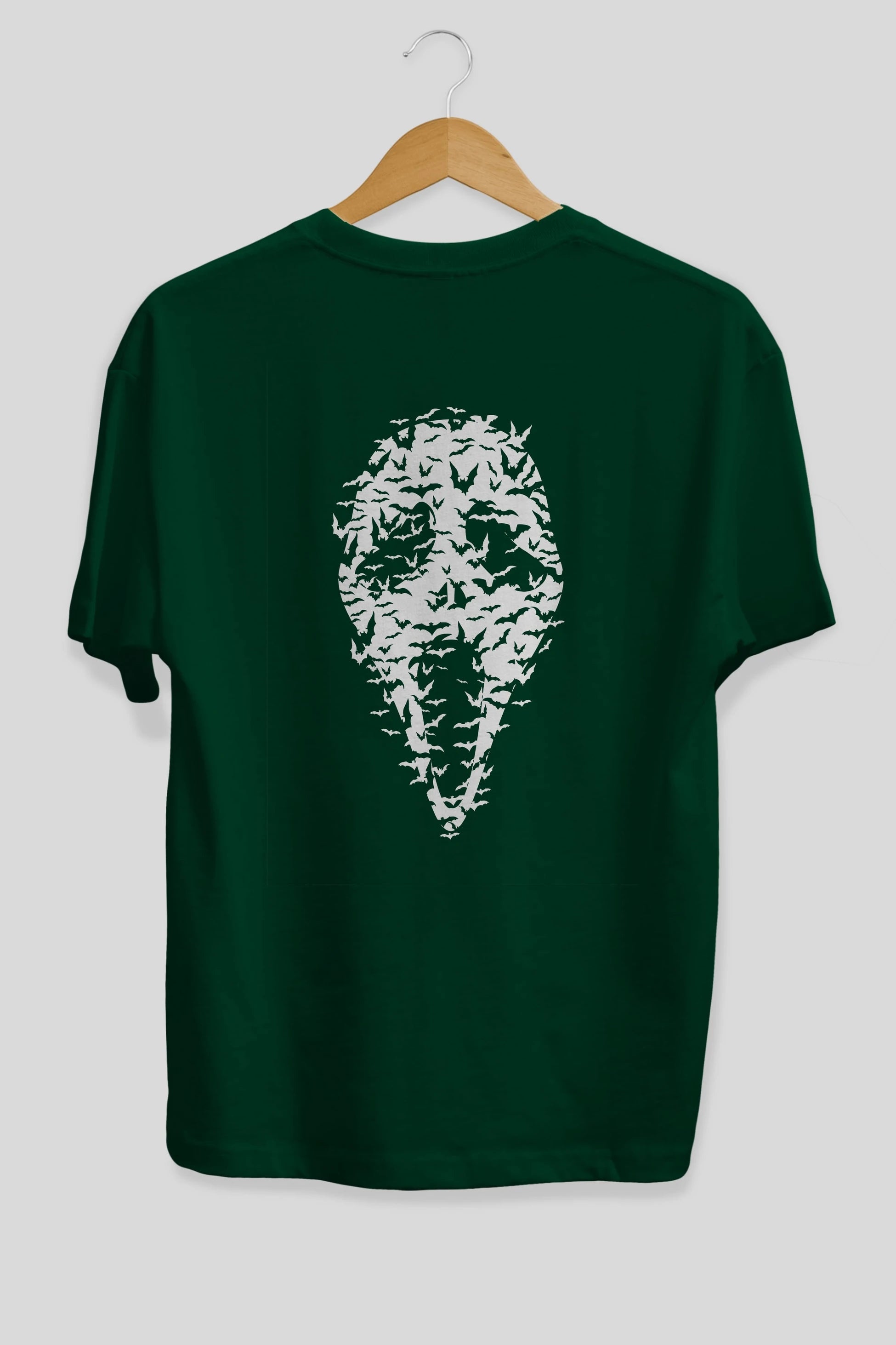 Ghost Face Bats Arka Baskılı Oversize t-shirt %100 pamuk Erkek Kadın Unisex