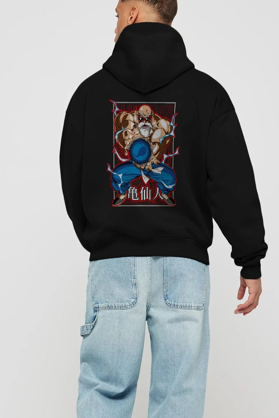 DragonBall MaestroRoshi Anime Arka Baskılı Hoodie Oversize Kapüşonlu Sweatshirt Erkek Kadın Unisex