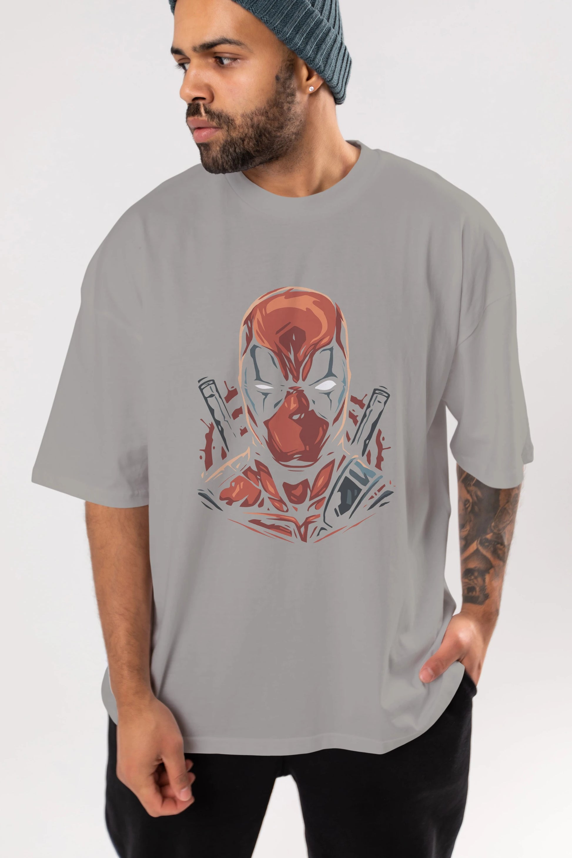Deadpool (10) Ön Baskılı Oversize t-shirt Erkek Kadın Unisex %100 Pamuk Bisiklet Yaka tişort