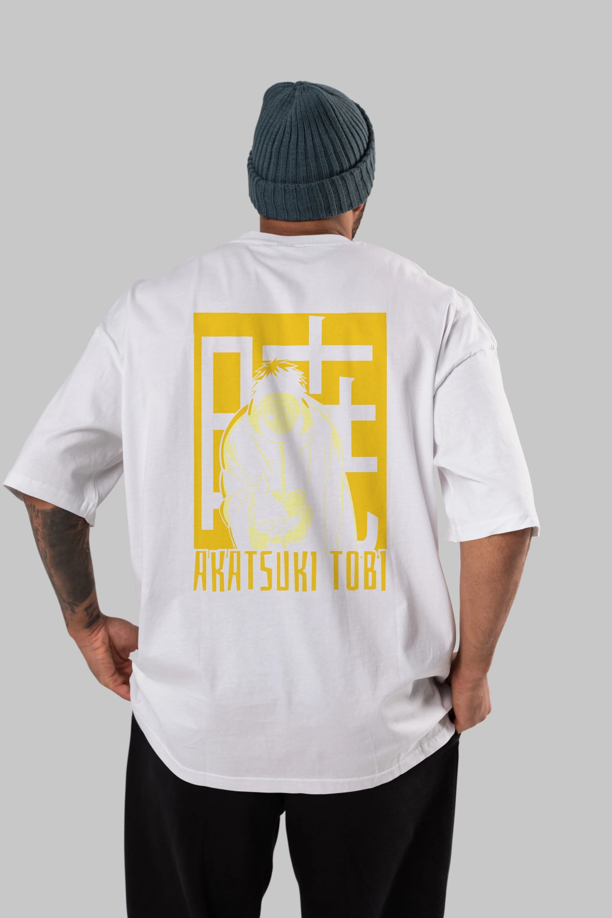 AKATSUKI OBITO NARUTO Anime Arka Baskılı Oversize t-shirt Erkek Kadın Unisex