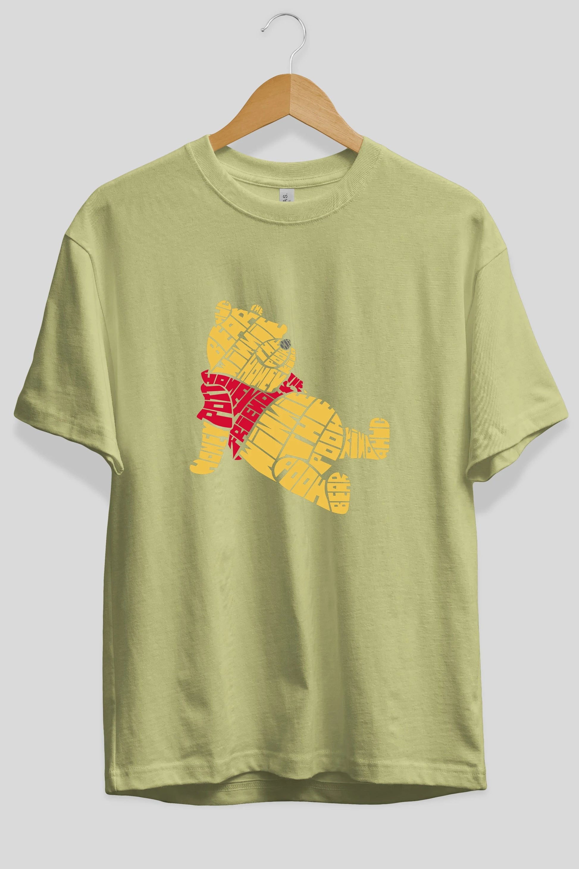 Winnie The Pooh Ön Baskılı Oversize t-shirt %100 pamuk Erkek Kadın Unisex