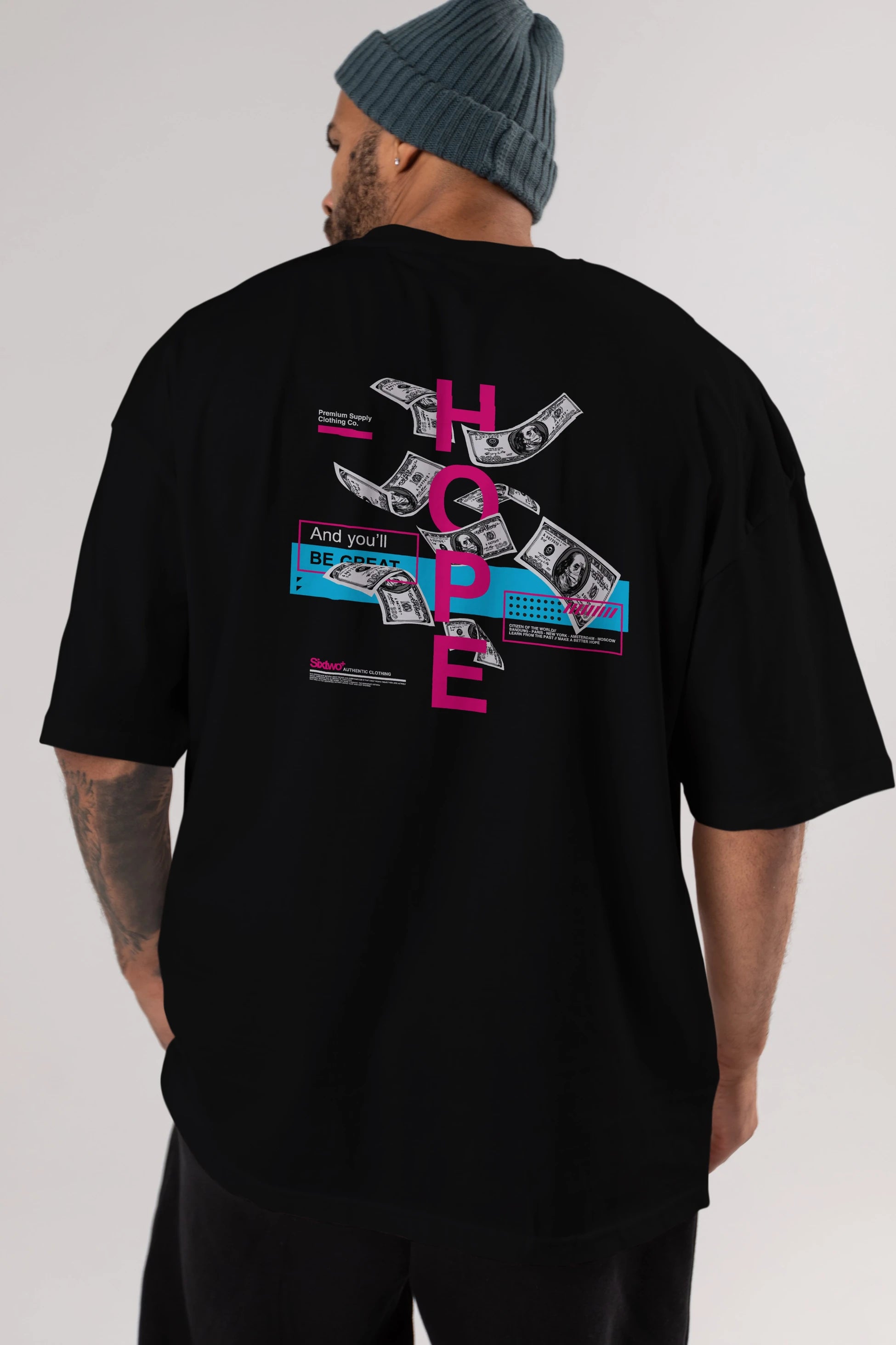 Hope Arka Baskılı Oversize t-shirt Erkek Kadın Unisex
