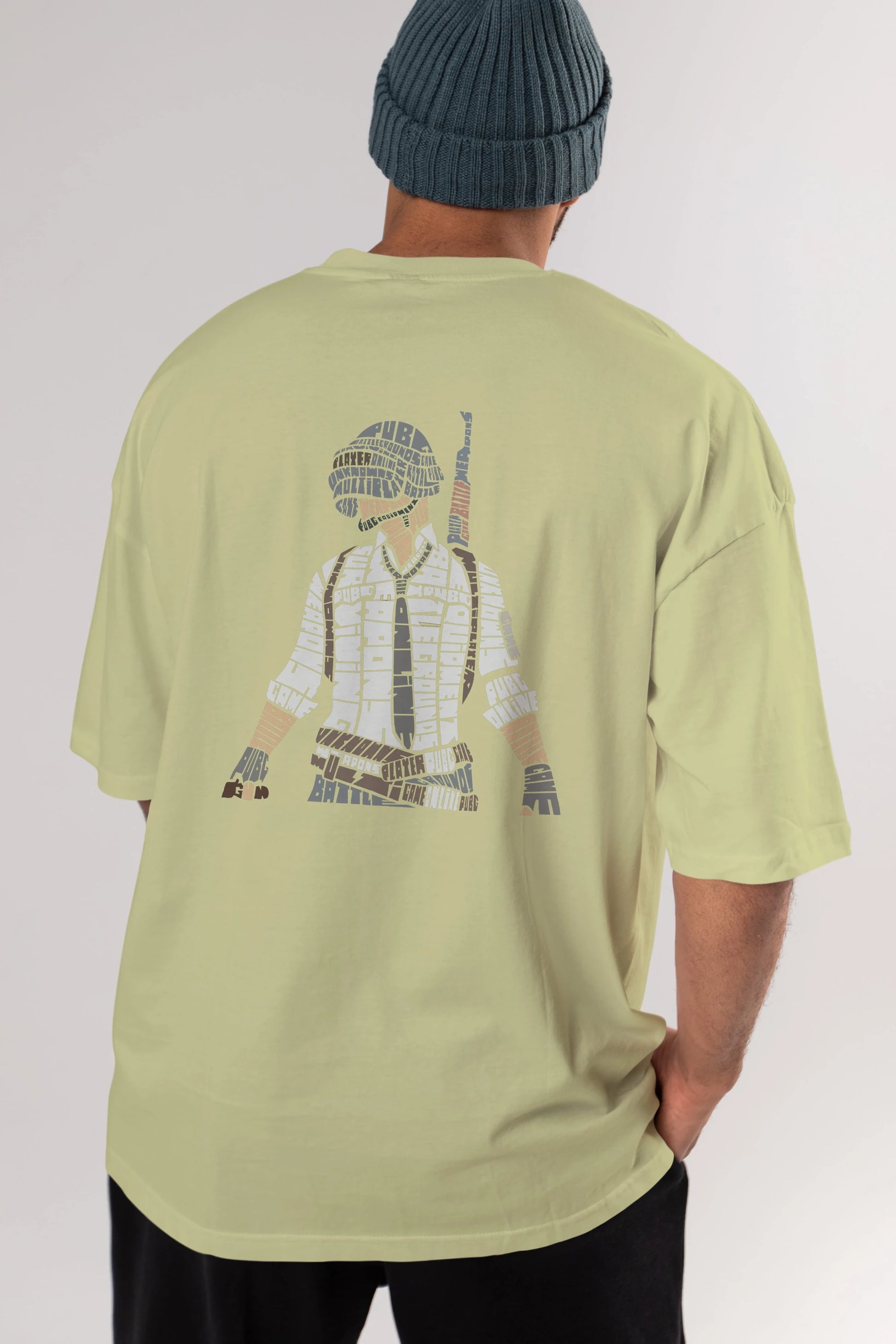 Pubg Arka Baskılı Oversize t-shirt %100 pamuk Erkek Kadın Unisex