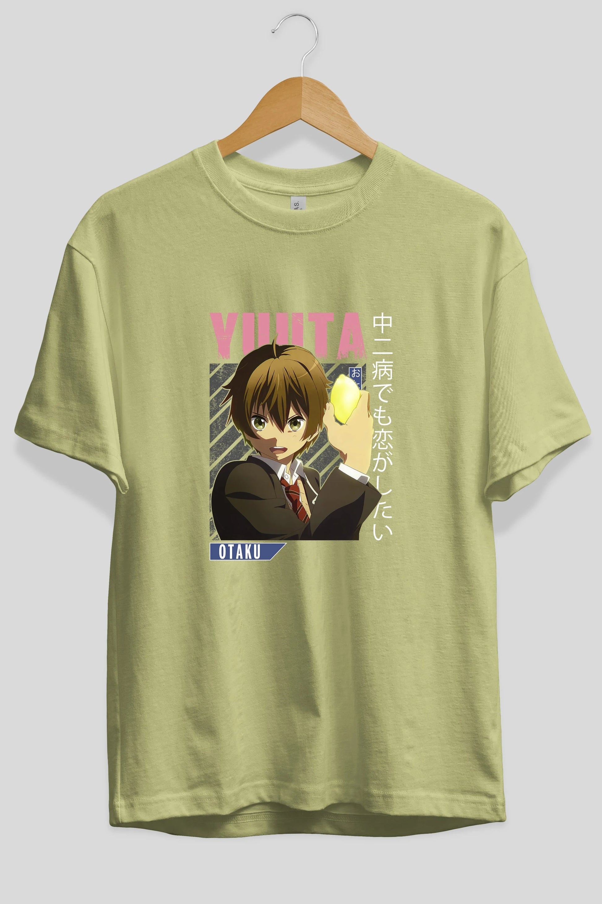 Yuuta Togashi 2 Anime Ön Baskılı Oversize t-shirt %100 pamuk Erkek Kadın Unisex