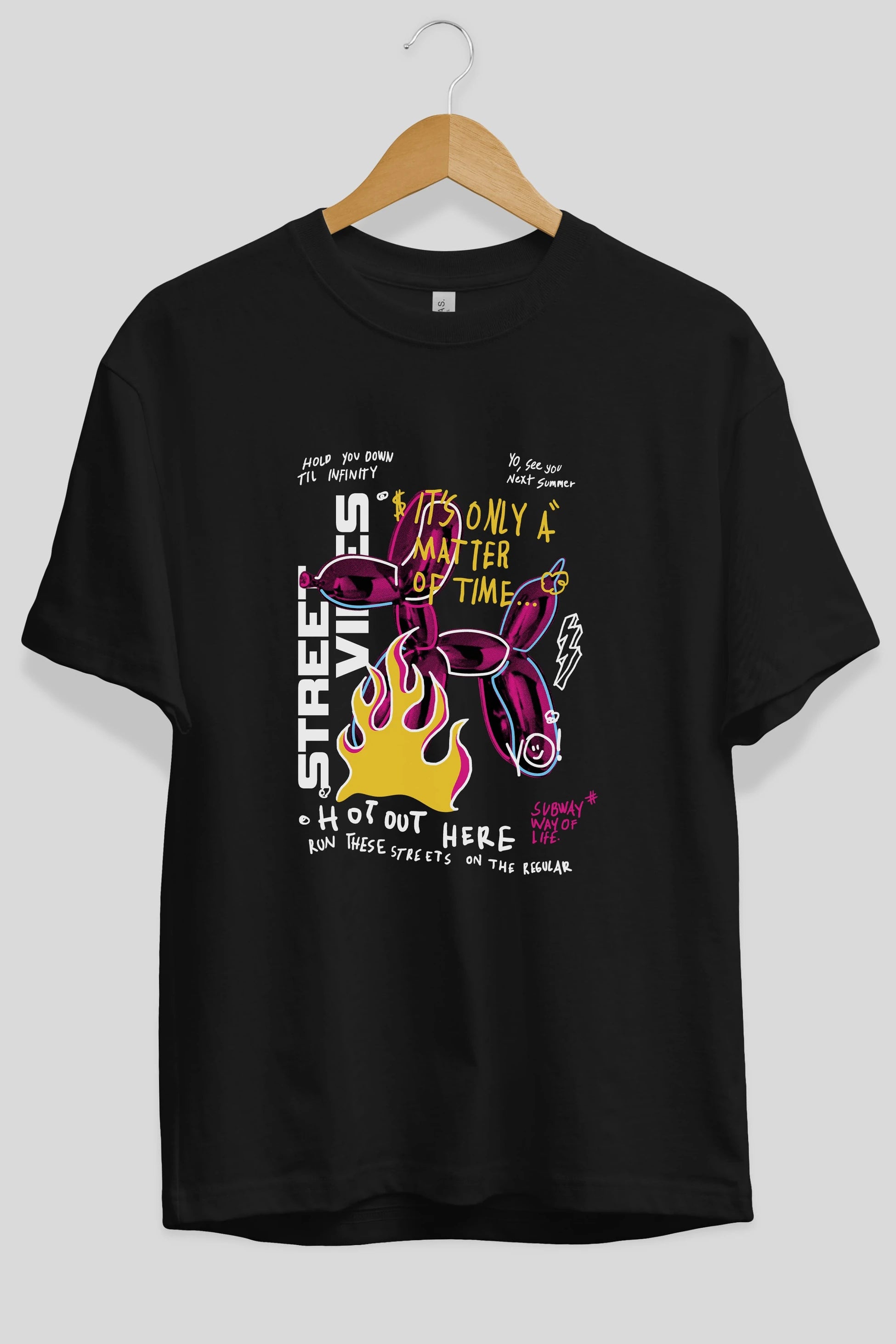 Street Vibes Ön Baskılı Oversize t-shirt Erkek Kadın Unisex
