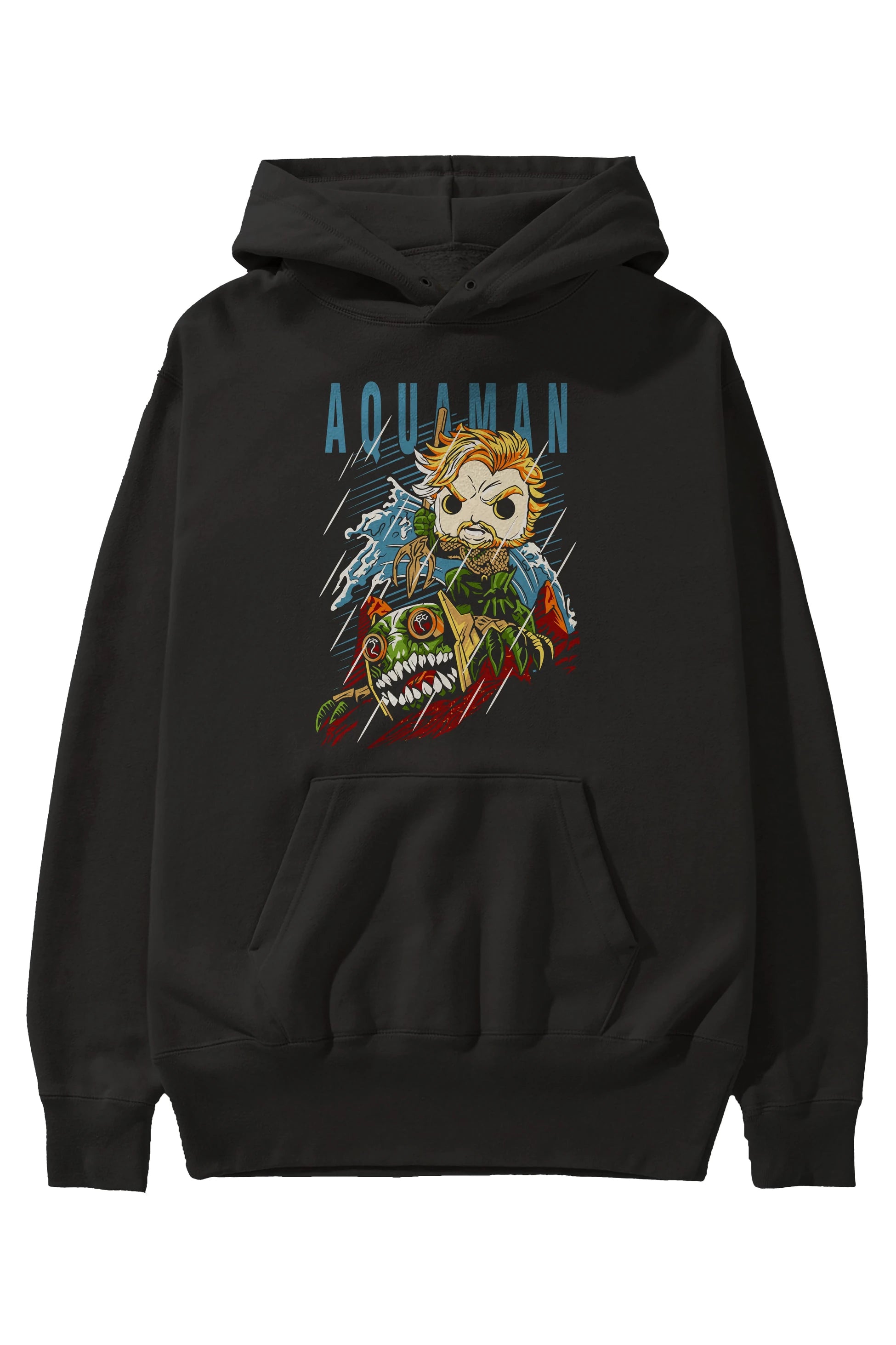 Aquaman Ön Baskılı Hoodie Oversize Kapüşonlu Sweatshirt Erkek Kadın Unisex
