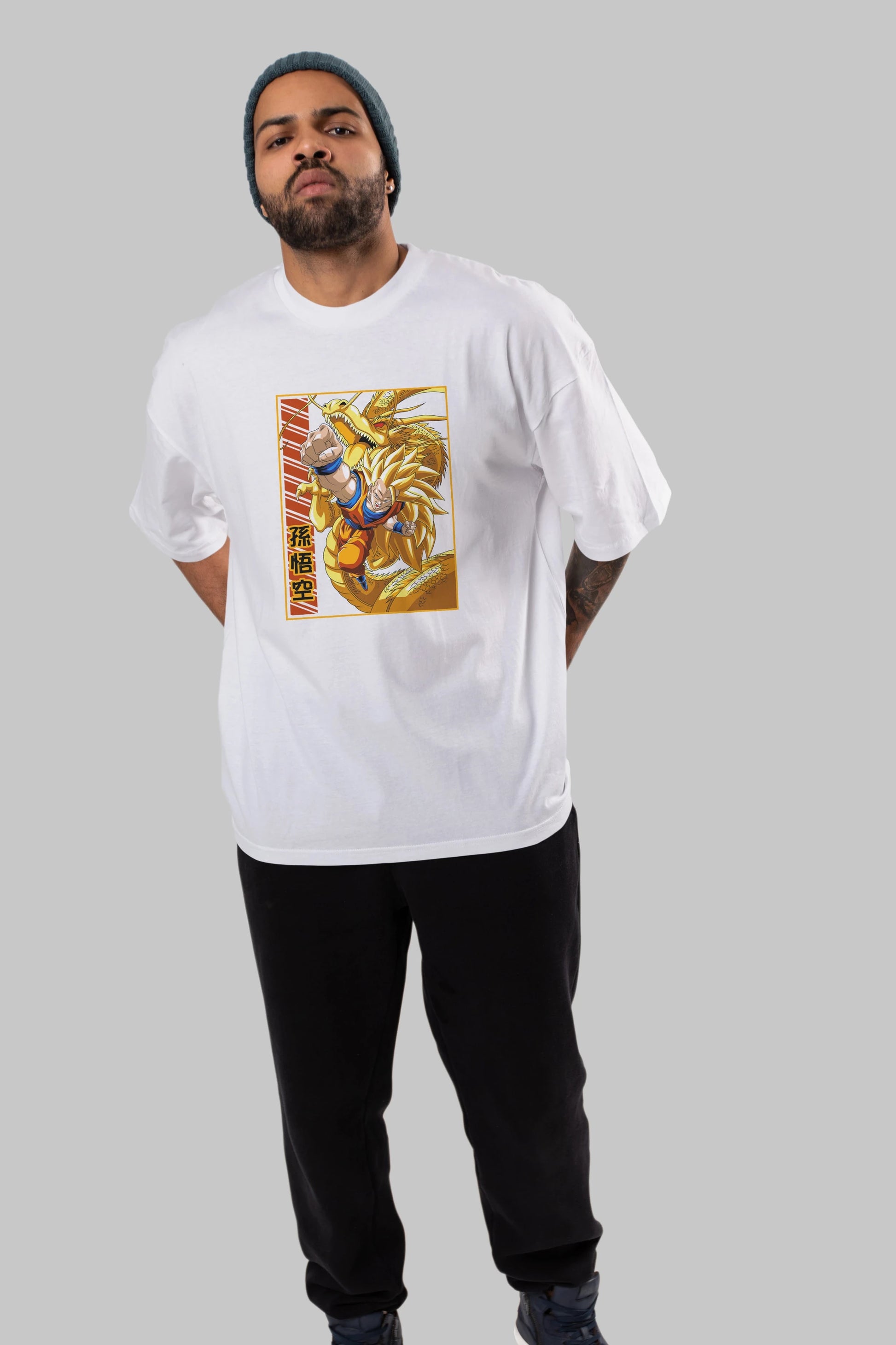 DragonBall Goku Anime Ön Baskılı Oversize t-shirt %100 pamuk Erkek Kadın Unisex