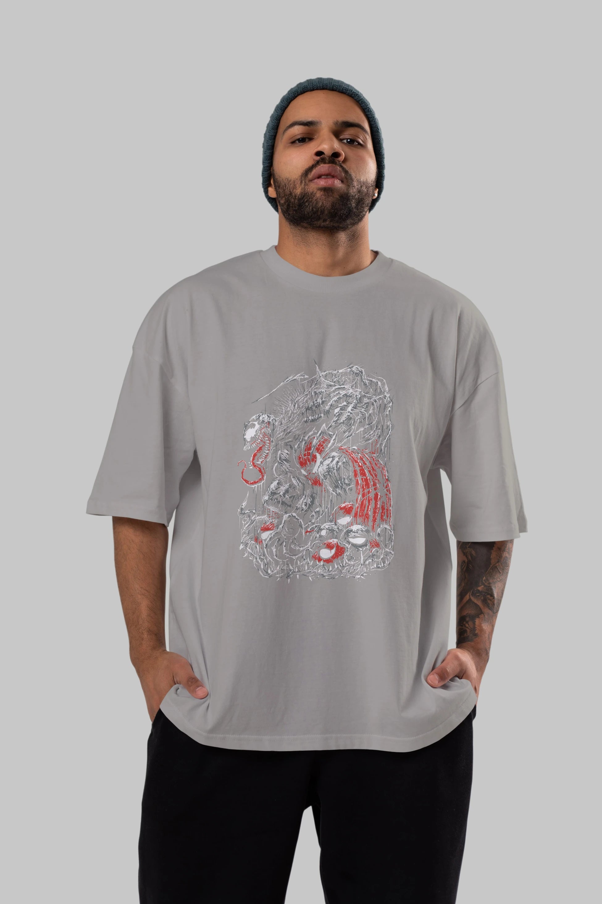 Venom (14) Ön Baskılı Oversize t-shirt Erkek Kadın Unisex %100 Pamuk Bisiklet Yaka tişort